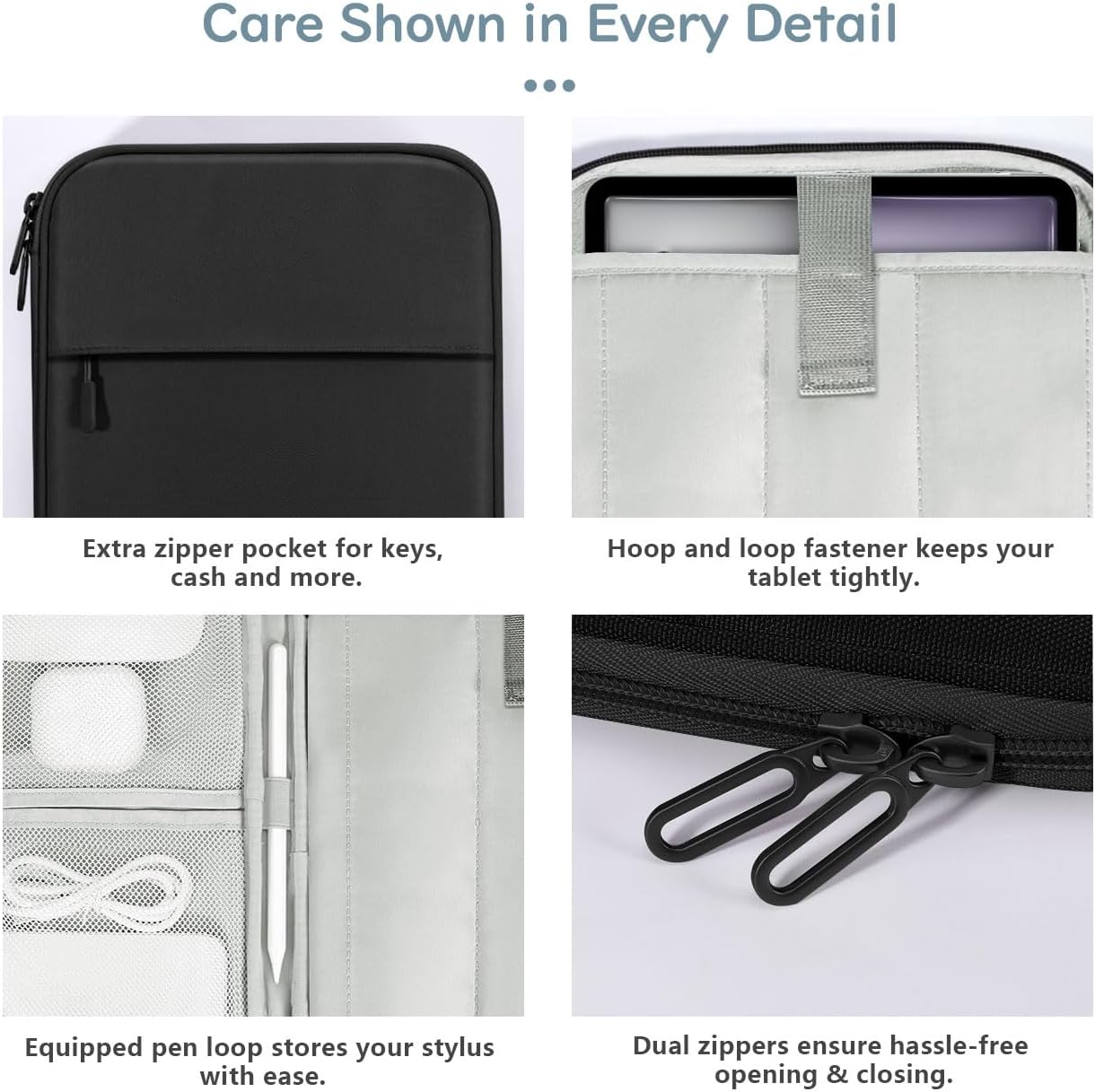 Dadanism Custodia Borsa Portatile 13" per Tablet, Nero - immagine 5