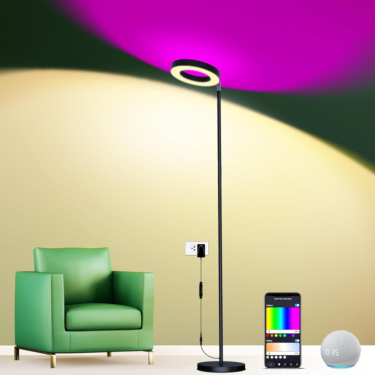 Lampada da Terra LED 42W WiFi con Illuminazione su due Lati - immagine 1