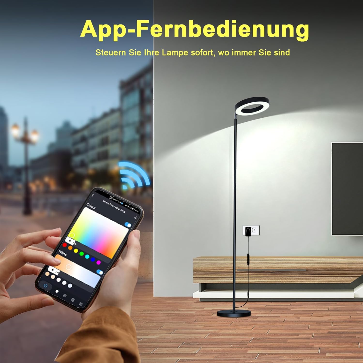 Lampada da Terra LED 42W WiFi con Illuminazione su due Lati - immagine 6