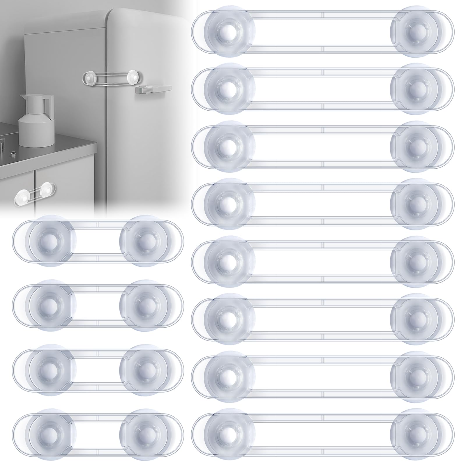 Blocca Cassetti per Bambini Trasparente (12 pezzi)