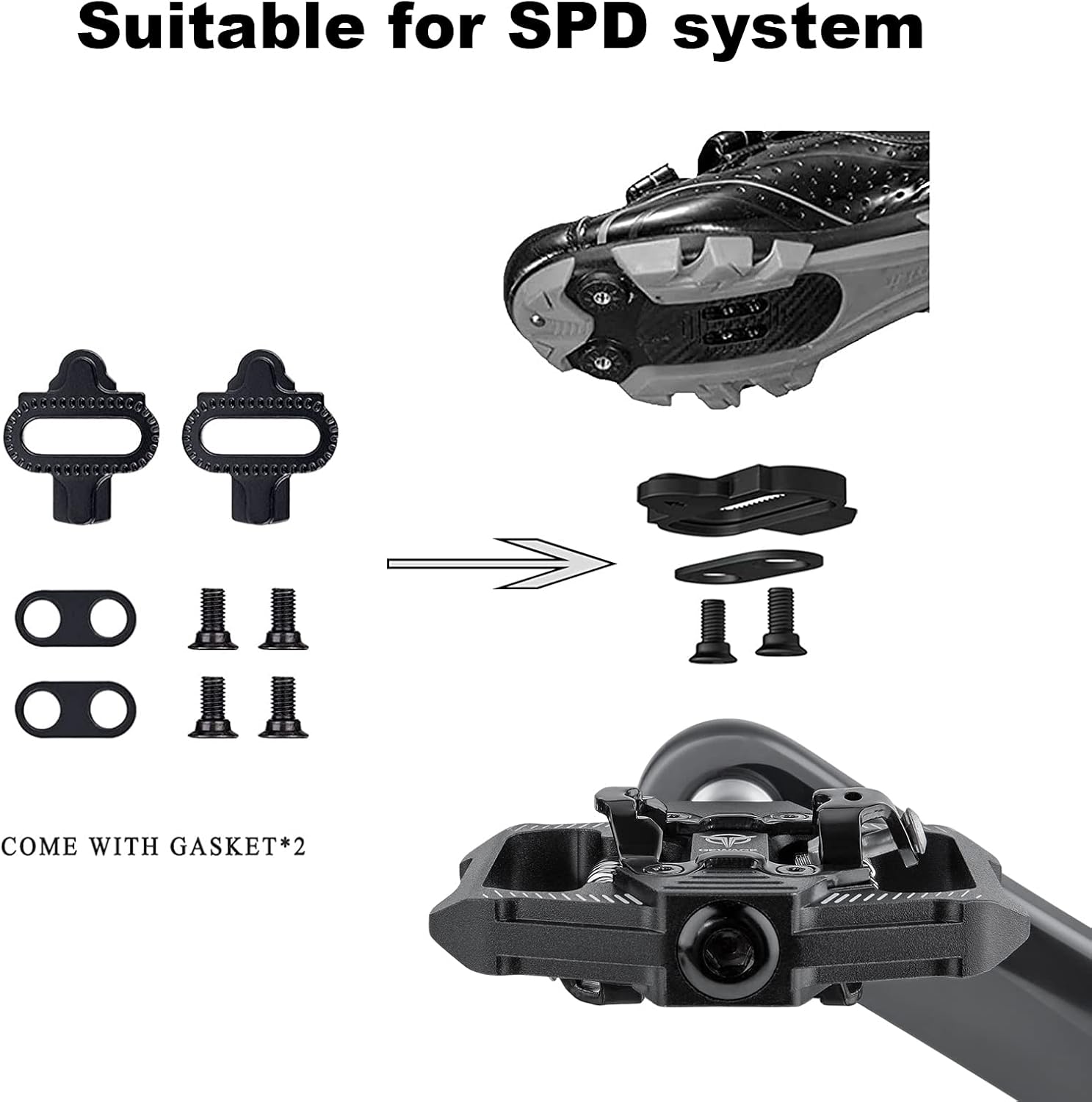 Gewage Pedali Bici SPD Doppio Lato in Alluminio - immagine 3