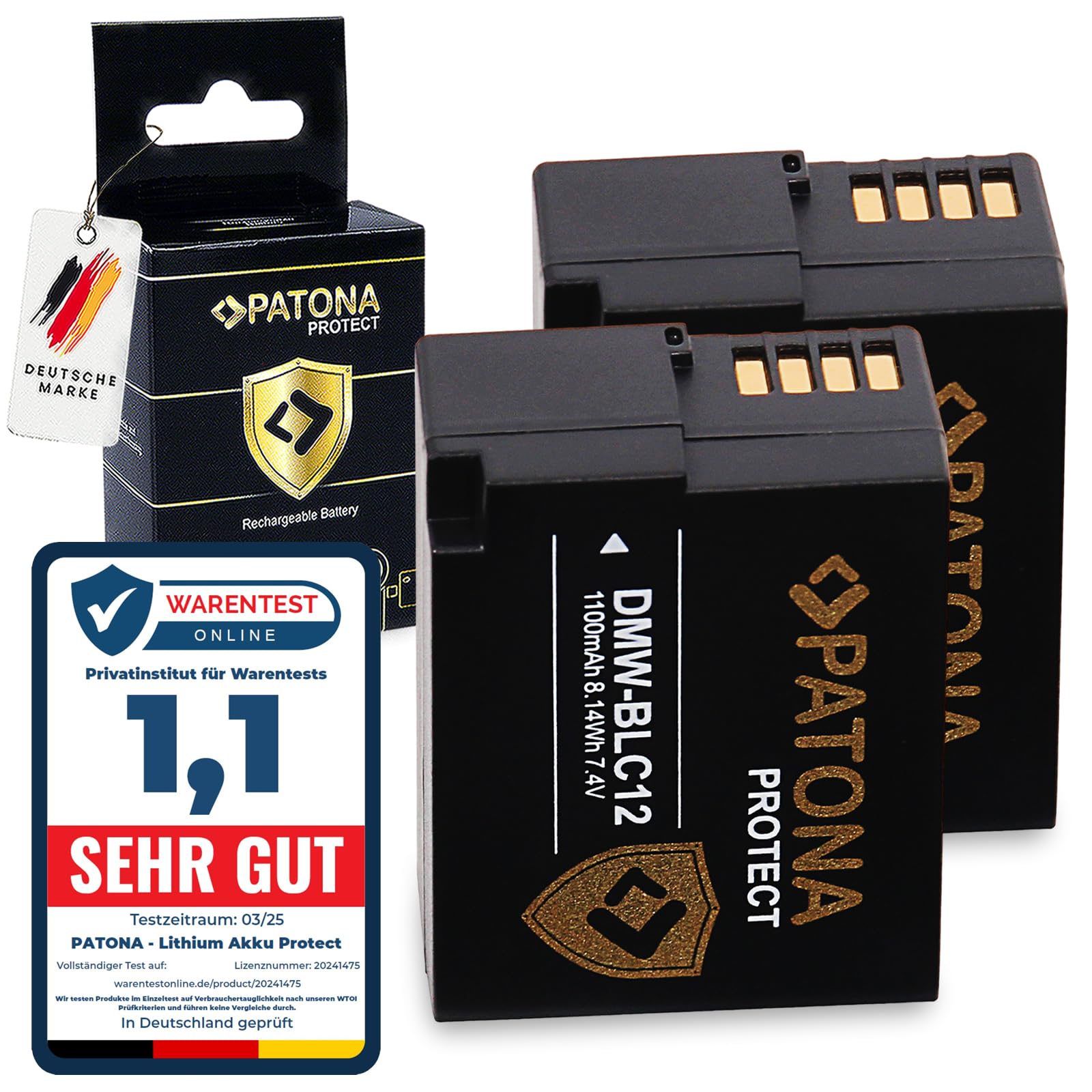 Patona 2x PROTECT Batteria DMW-BLC12 1100mAh