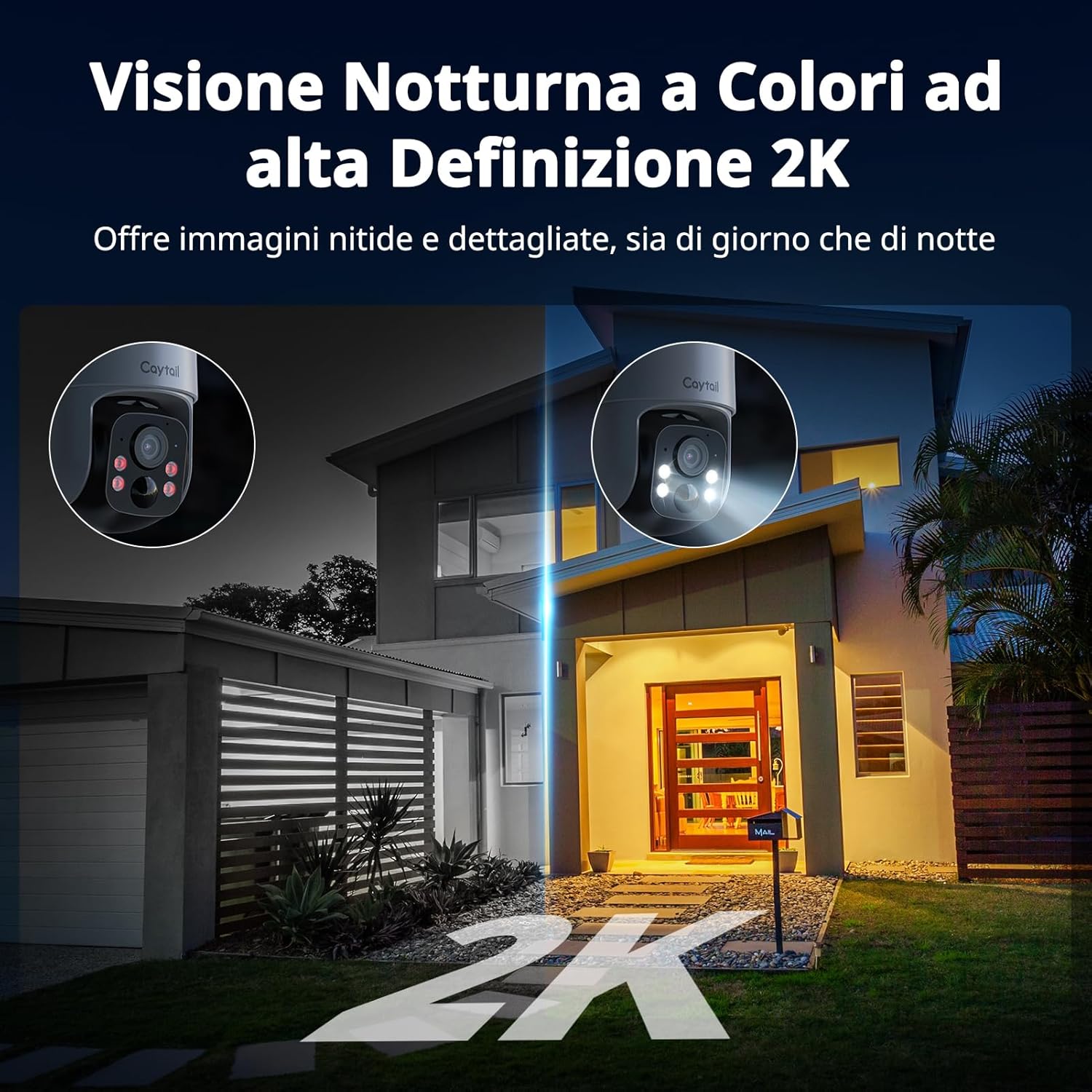 Telecamera Wi-Fi Esterno 2K 3MP 2 Pack - immagine 3