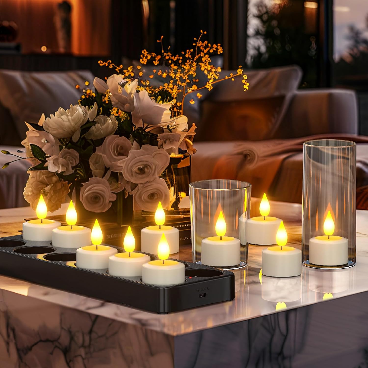 Yme Candele a LED Ricaricabili USB con Timer e Telecomando - immagine 2