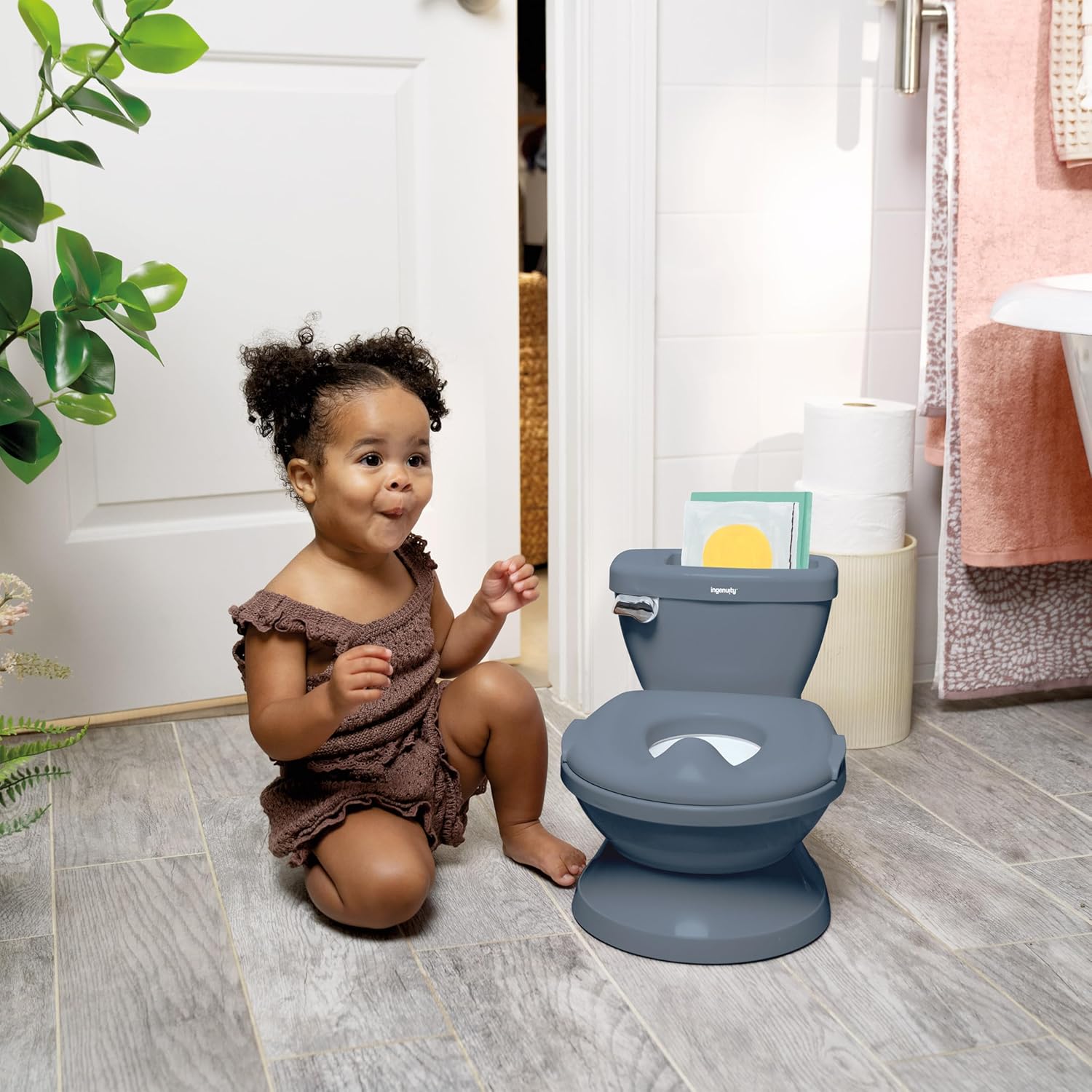 Ingenuity My Size Potty - Vasino Bambini Realistico 2-in-1, Blu - immagine 2