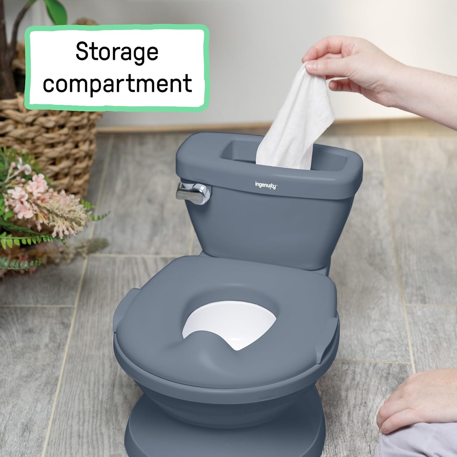 Ingenuity My Size Potty - Vasino Bambini Realistico 2-in-1, Blu - immagine 6