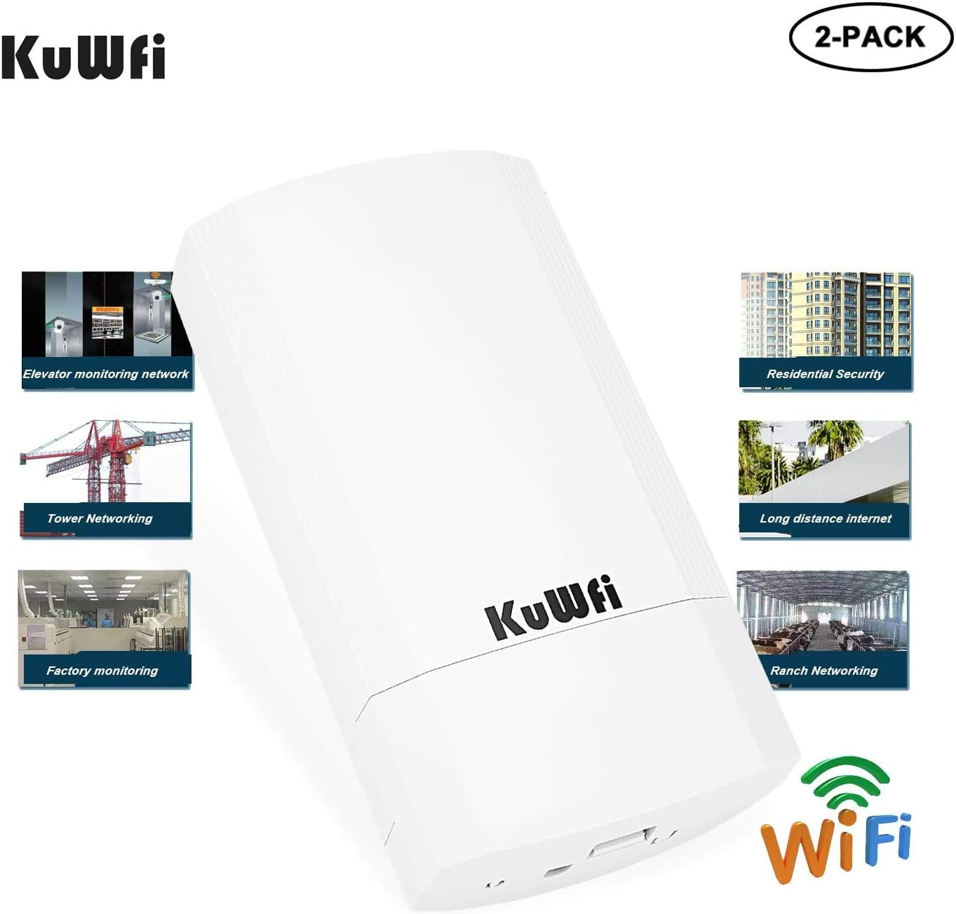Kuwfi Access Point Esterno 900Mbps Wireless Bridge - immagine 3