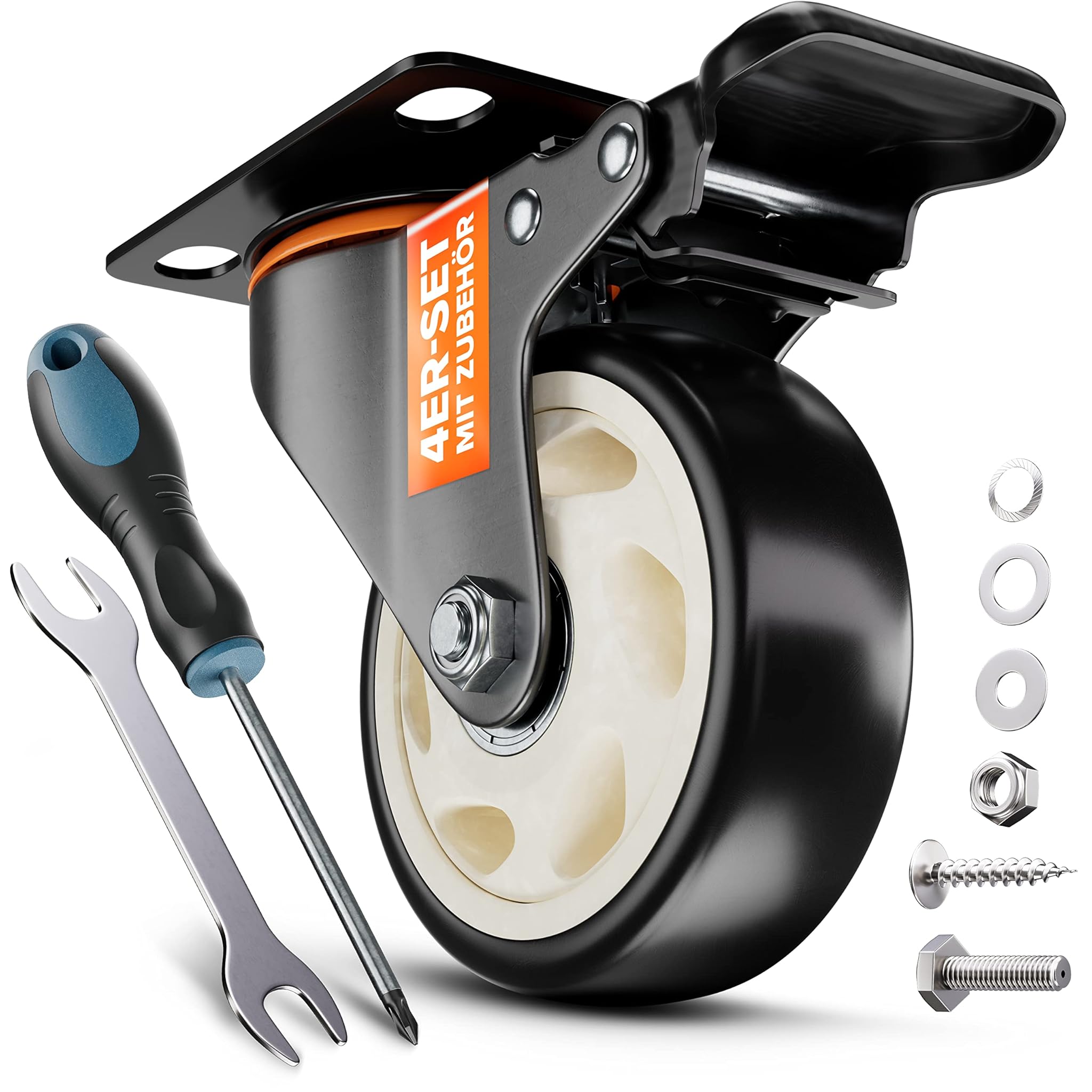 Pearway™ Ruote per Mobili Pesanti 100mm Girevoli