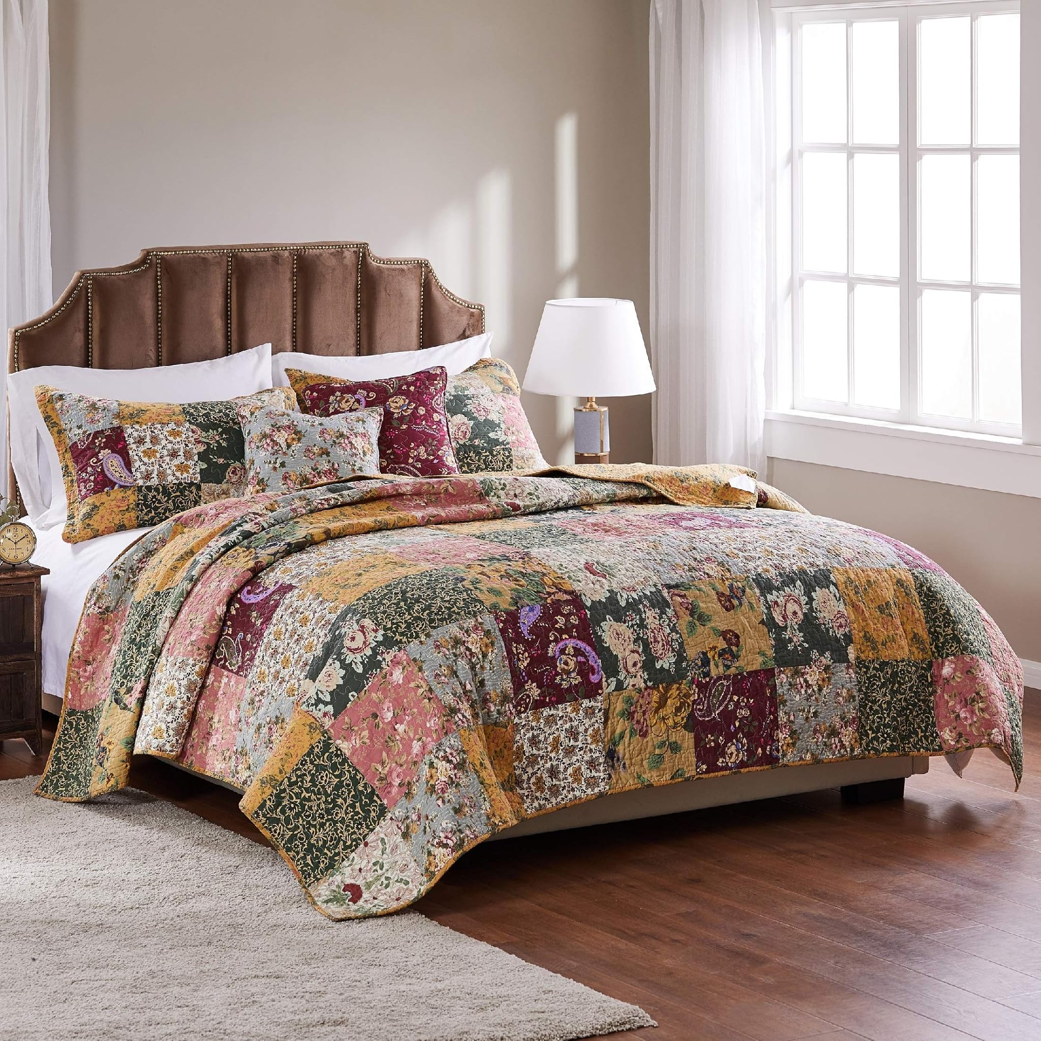 Greenland Home Antique Chic Quilt Bonus Set, Cotone, Multicolor, Queen