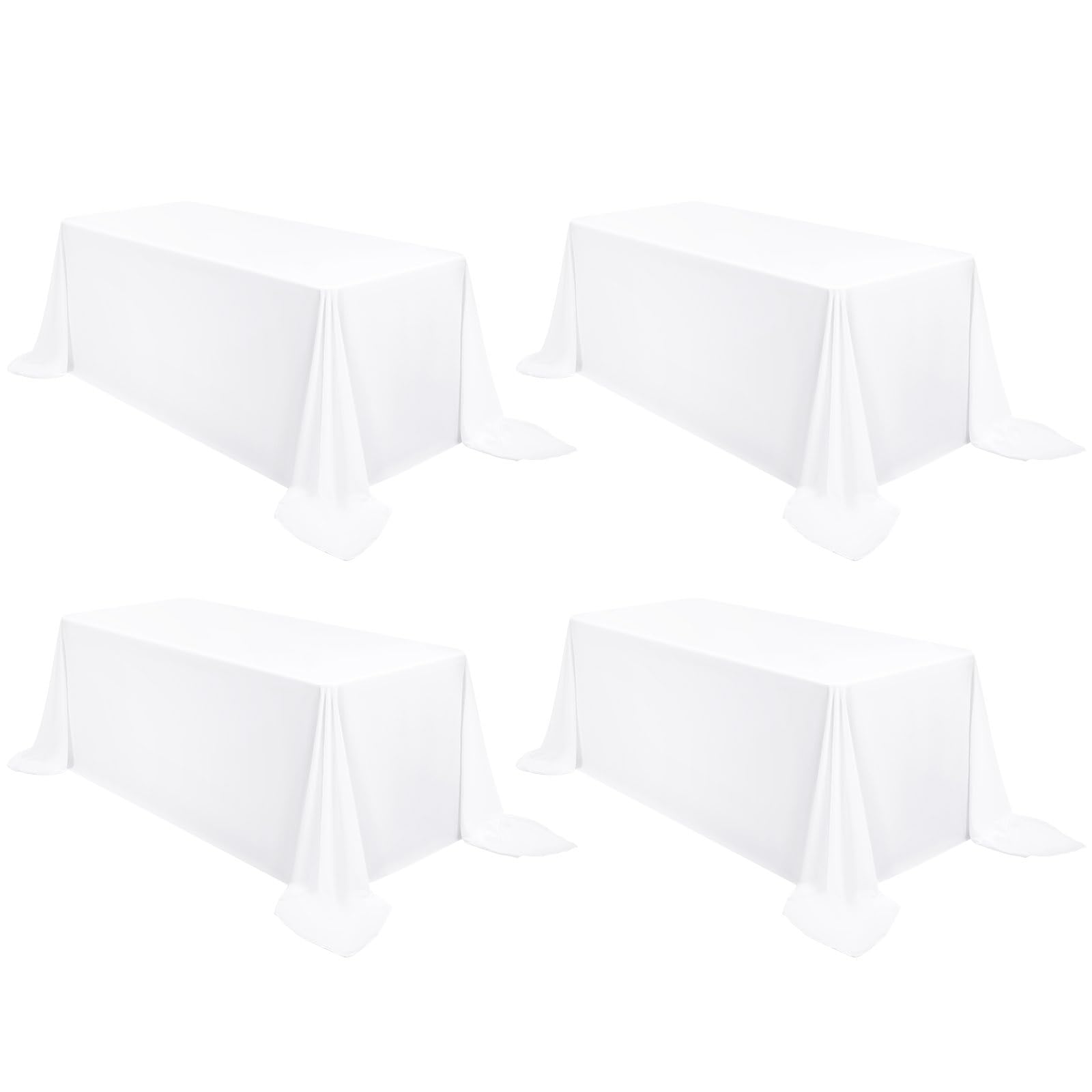 Confezione da 4 Tovaglie Bianche in Poliestere 229x335cm