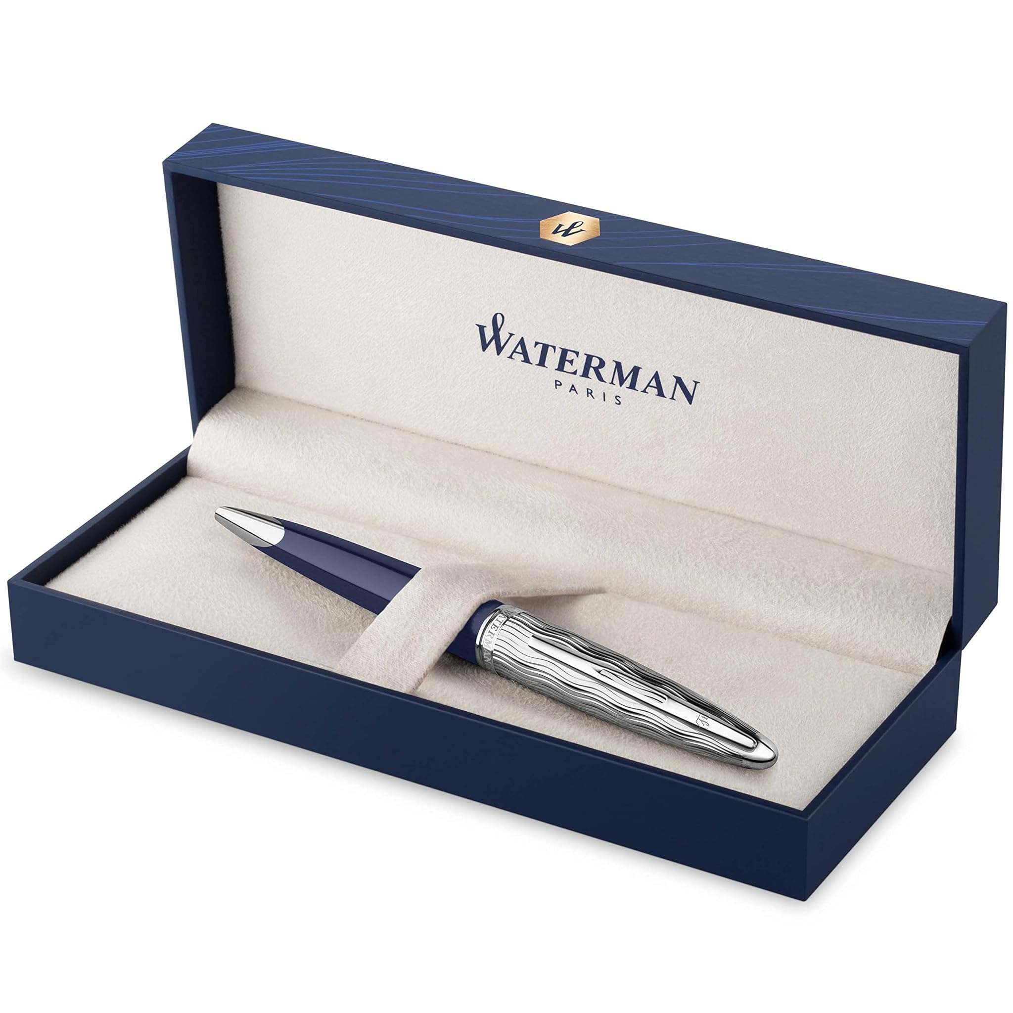 Waterman Carene Penna a Sfera, Laccatura Blu e Metallo