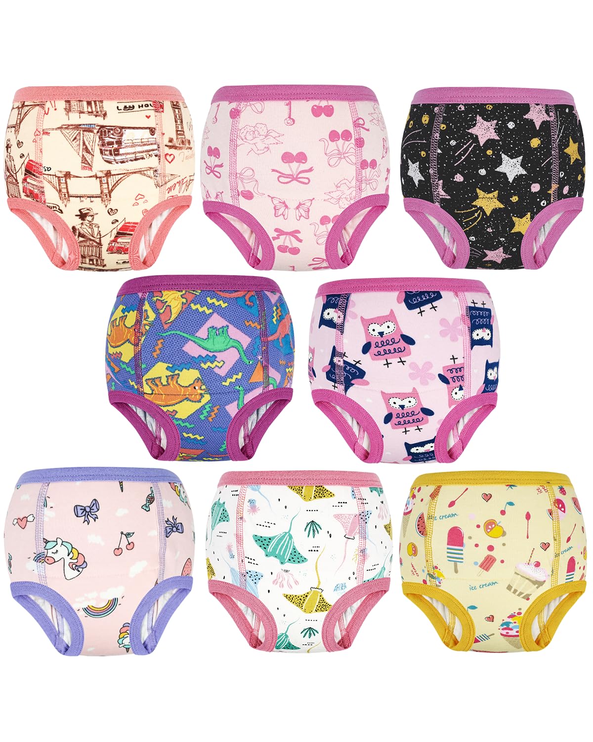 Flyish Direct 8 Mutandine Apprendimento Cotone, 8 Anni