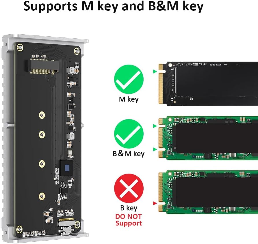 Akkyajaure Enclosure M.2 NVMe SSD Fanless 40Gbps, Silver - immagine 4