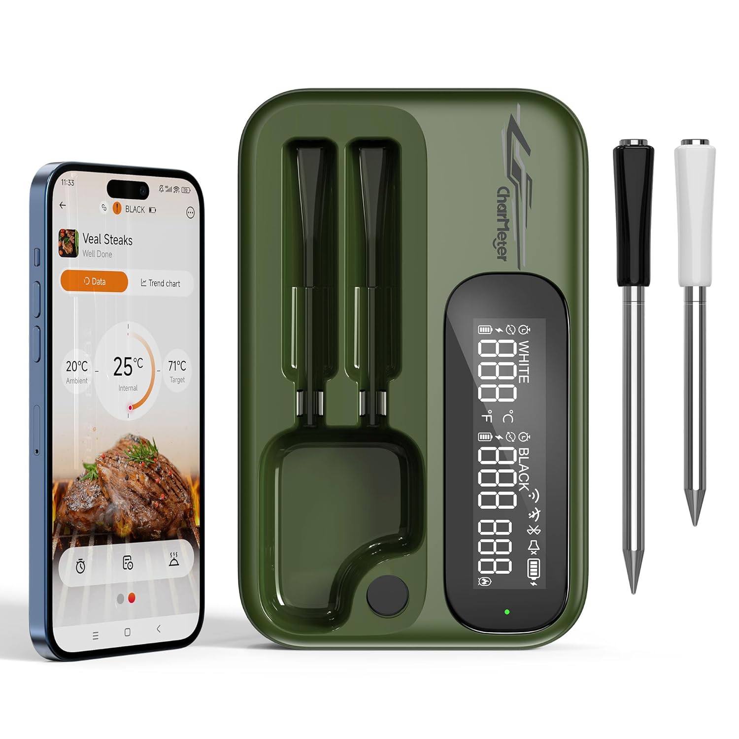 Charmeter Termometro Carne Wireless con 2 Sonde - immagine 1