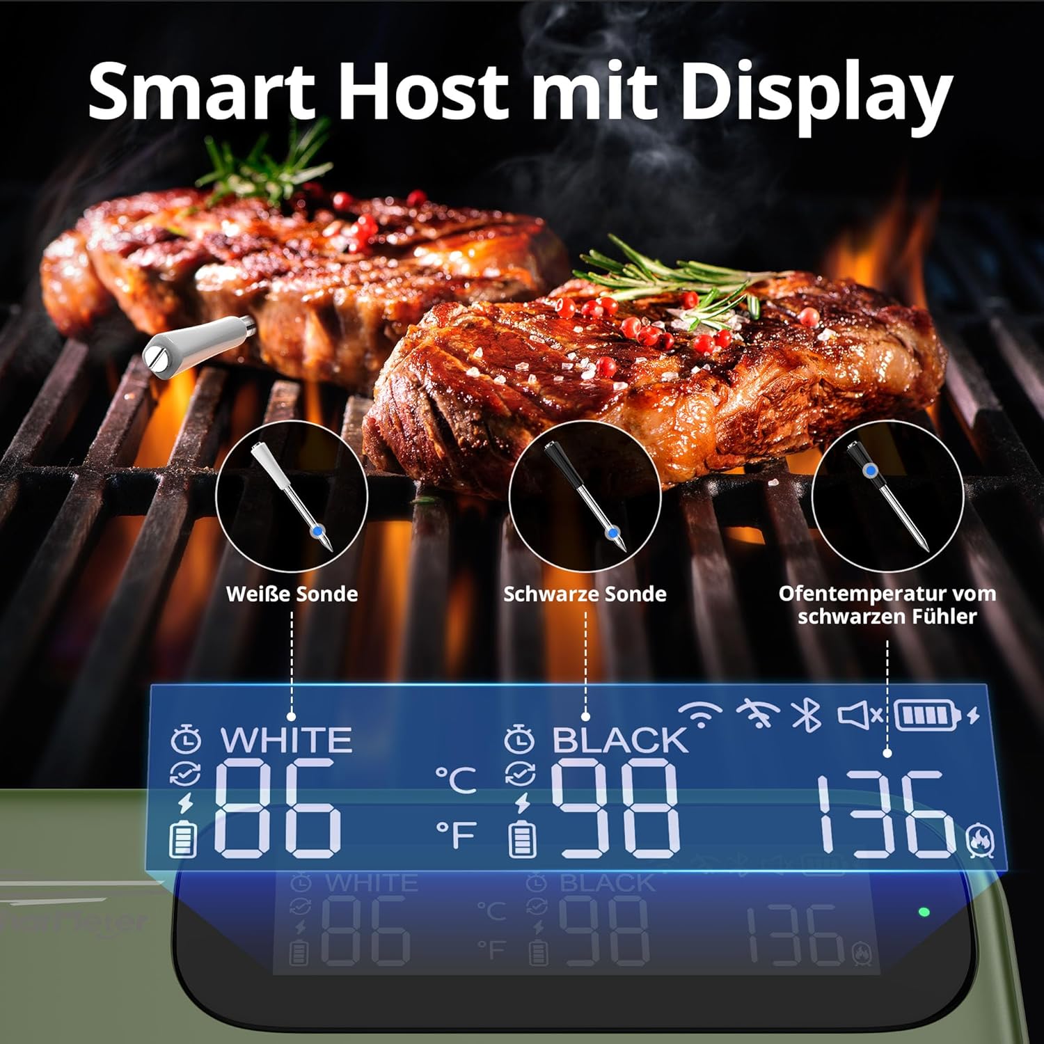 Charmeter Termometro Carne Wireless con 2 Sonde - immagine 2