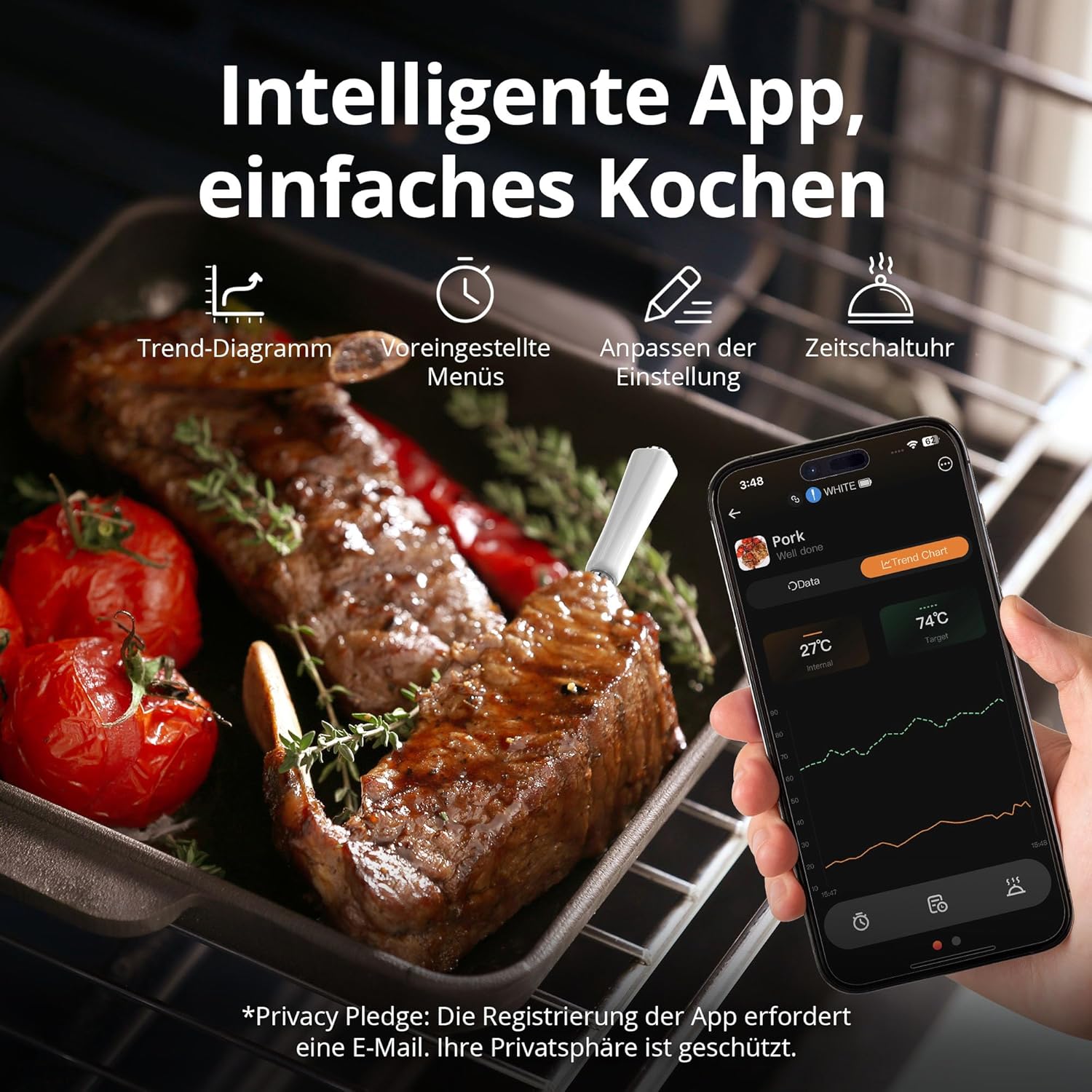 Charmeter Termometro Carne Wireless con 2 Sonde - immagine 5