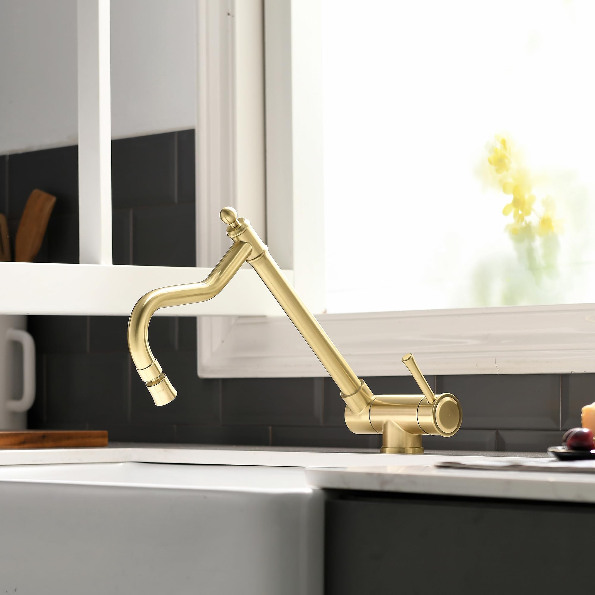 Rubinetto Sottofinestra Oro Spazzolato Acciaio Inox 304