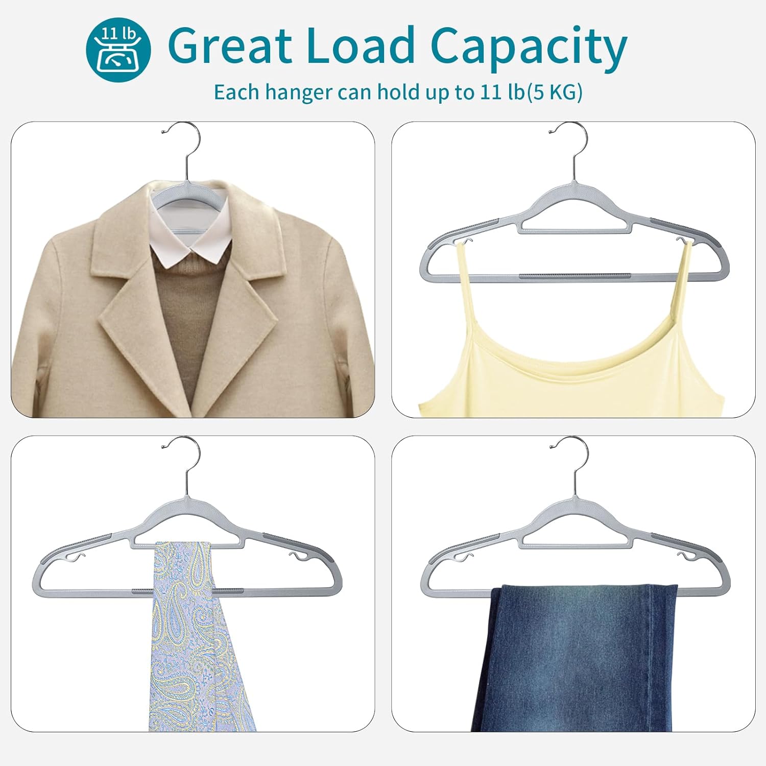 Abheng Grucce in Plastica 100 Pezzi, Grigio - immagine 5