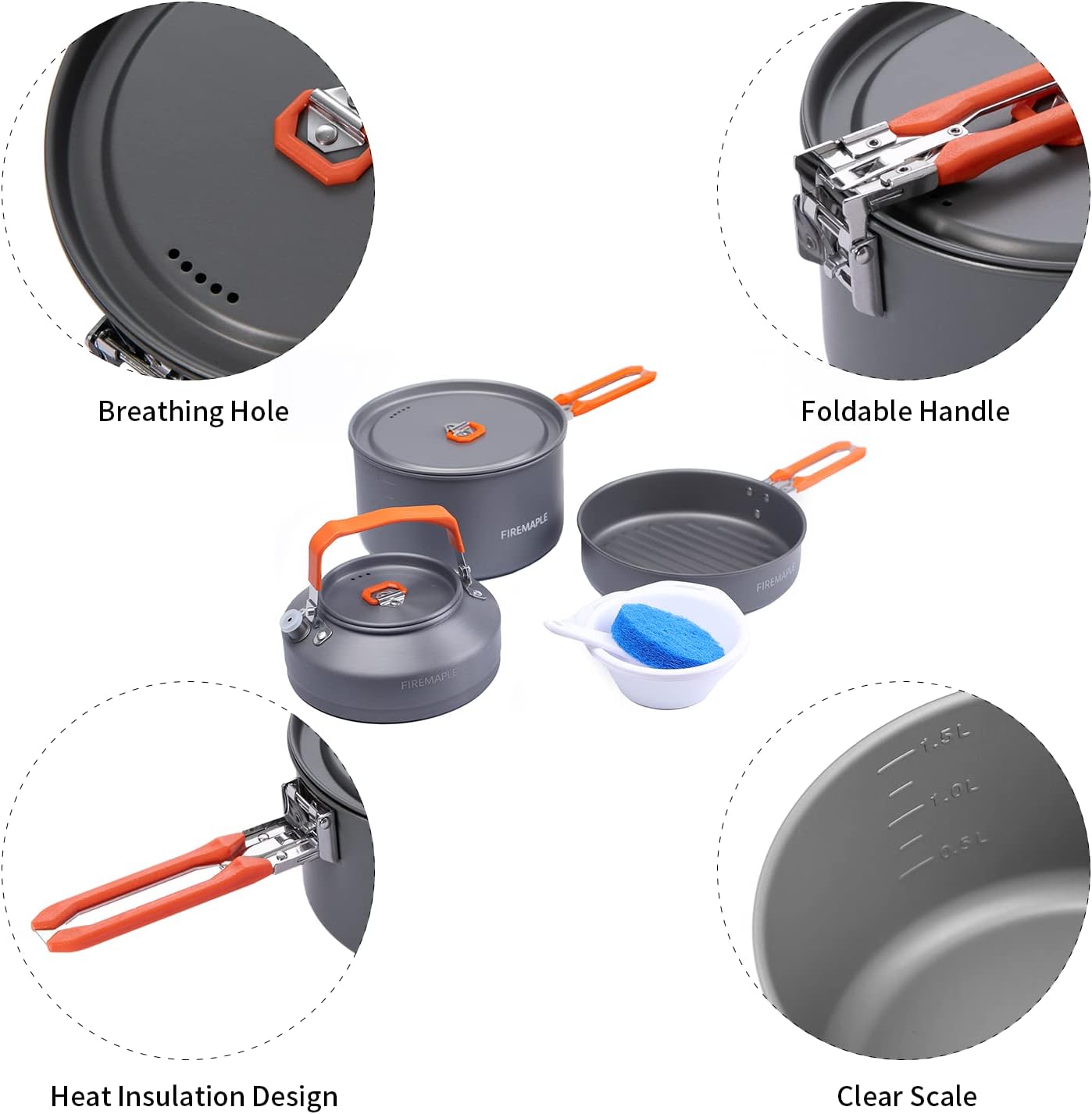 Fire-maple Feast 2 - Set Pentole Campeggio, Orange - immagine 3