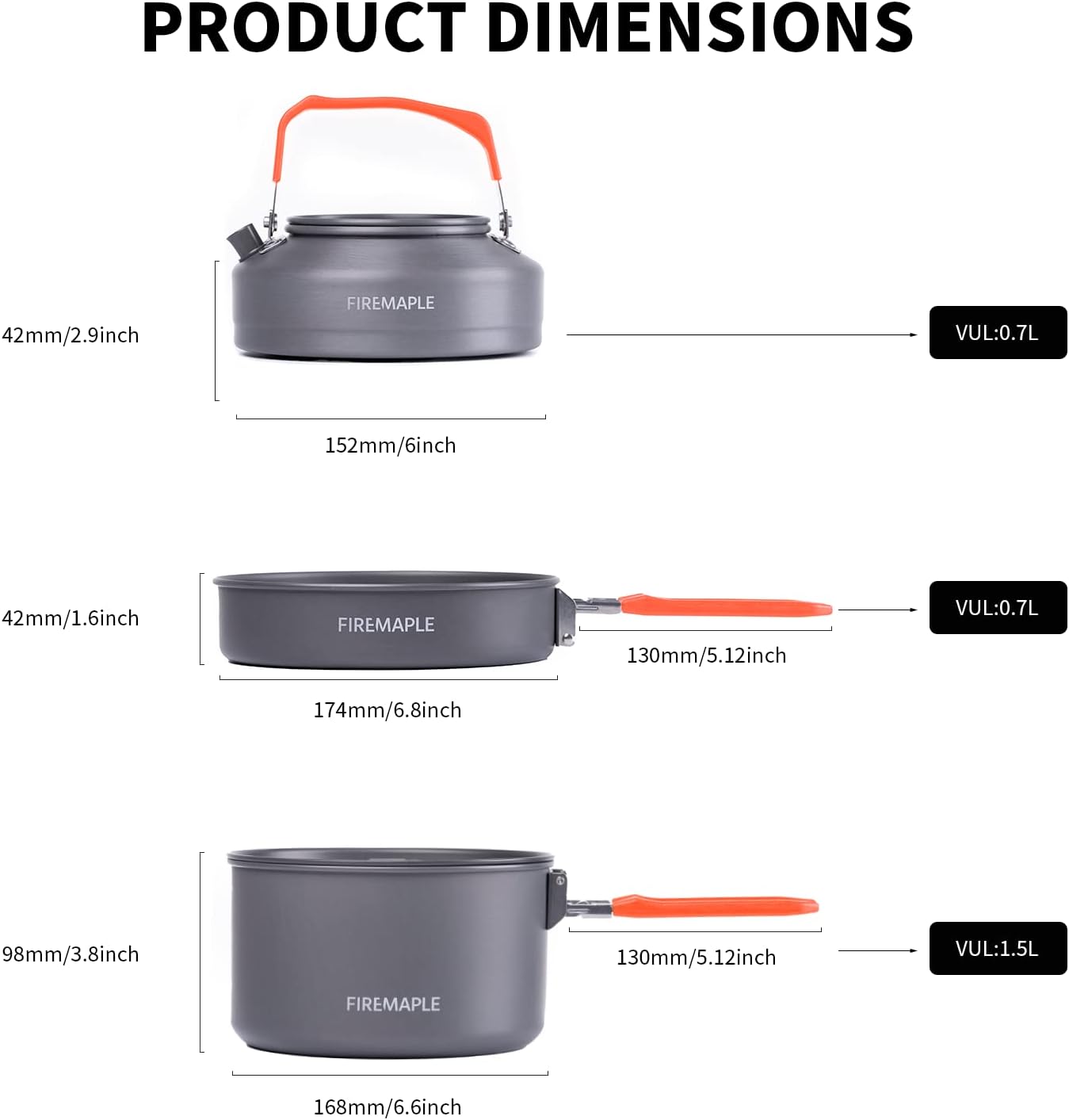 Fire-maple Feast 2 - Set Pentole Campeggio, Orange - immagine 5
