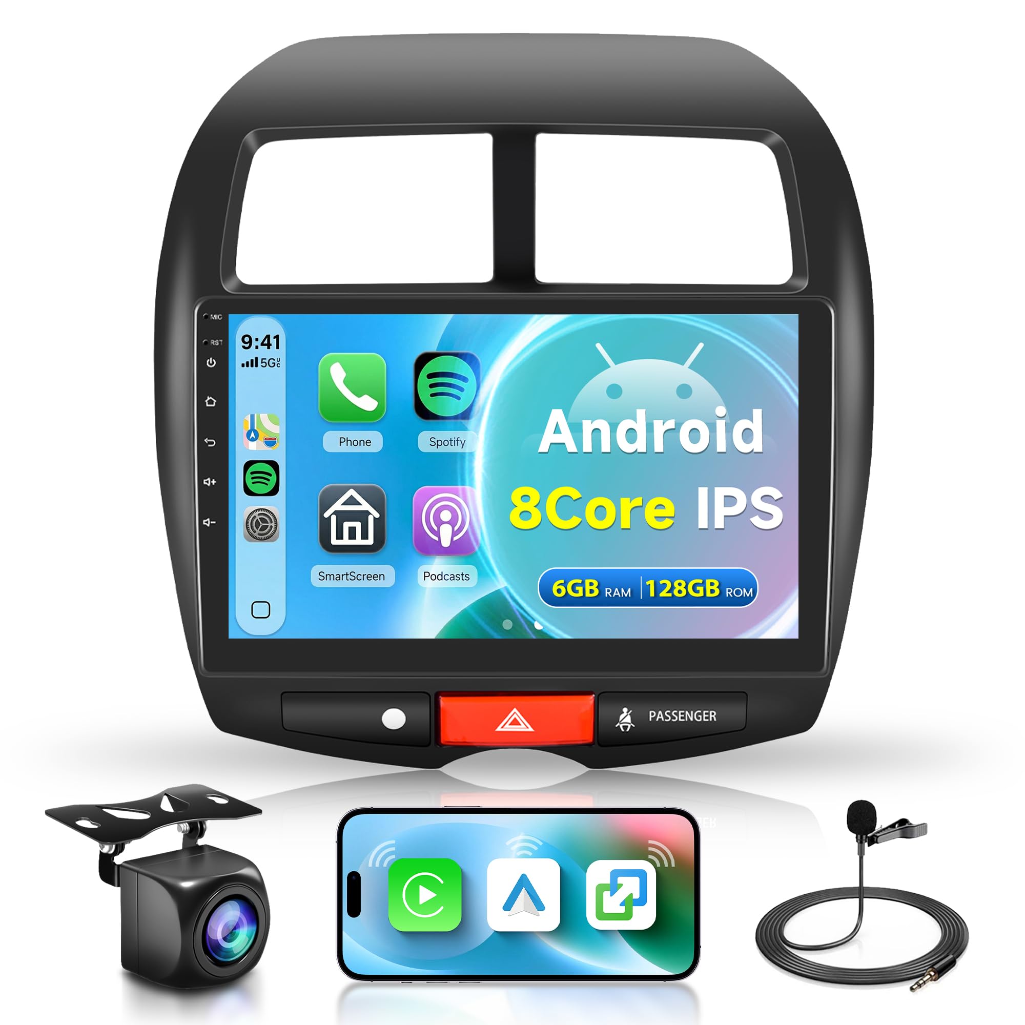 Autoradio Android per Mitsubishi ASX/Citroen C4/Peugeot 4008 10" 6+128G