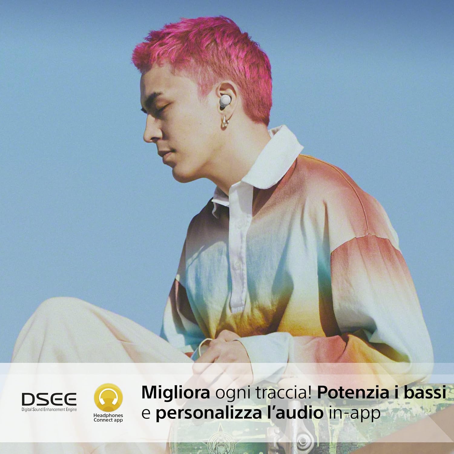 Sony WF-C700N - Cuffie True Wireless Noise Cancelling, Bianco - immagine 8