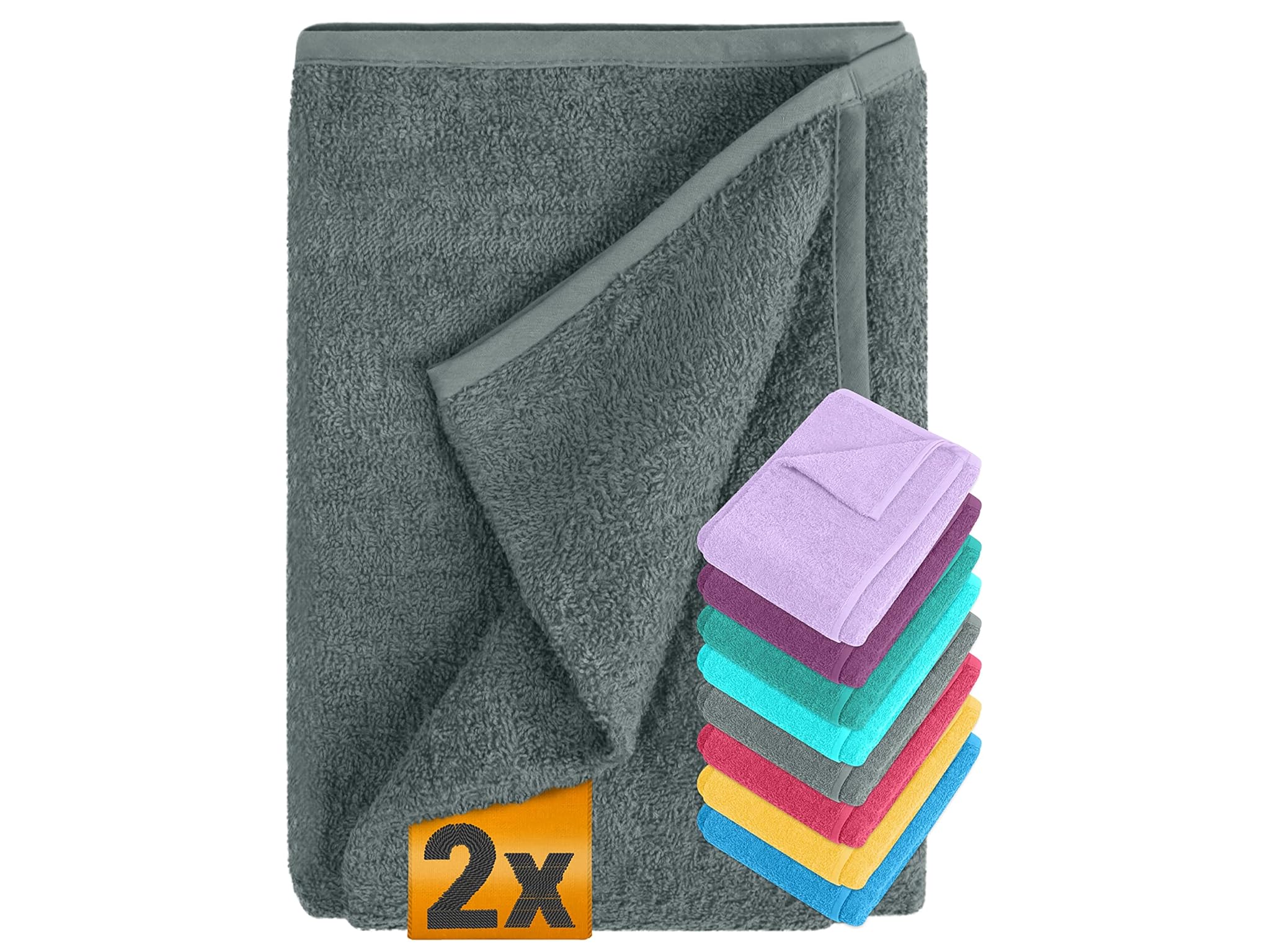 Set 2 Cuscini per Lettino da Giardino 70x200 cm Grigio