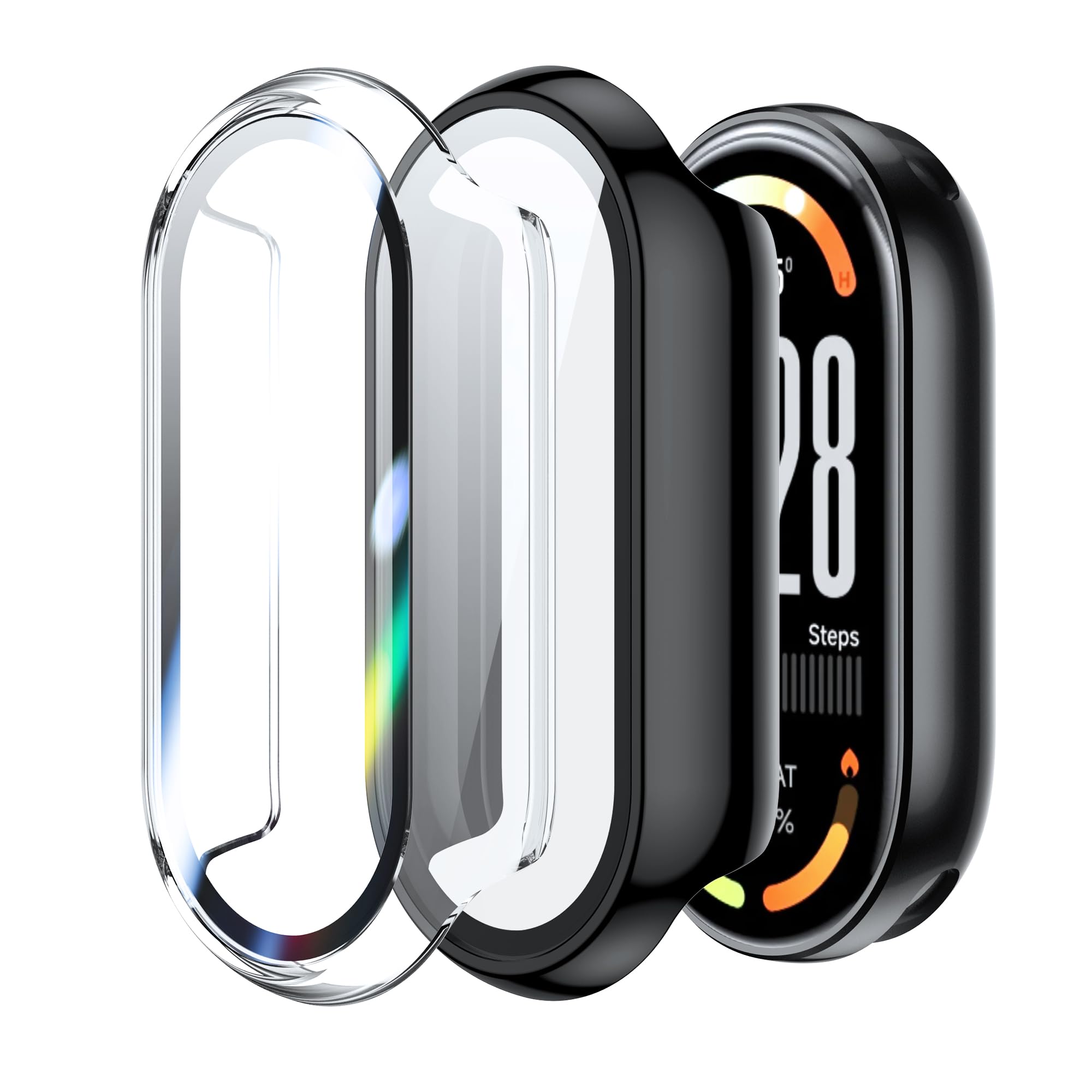 2 Pezzi Cover per Xiaomi Smart Band 10 - Trasparente + Nero