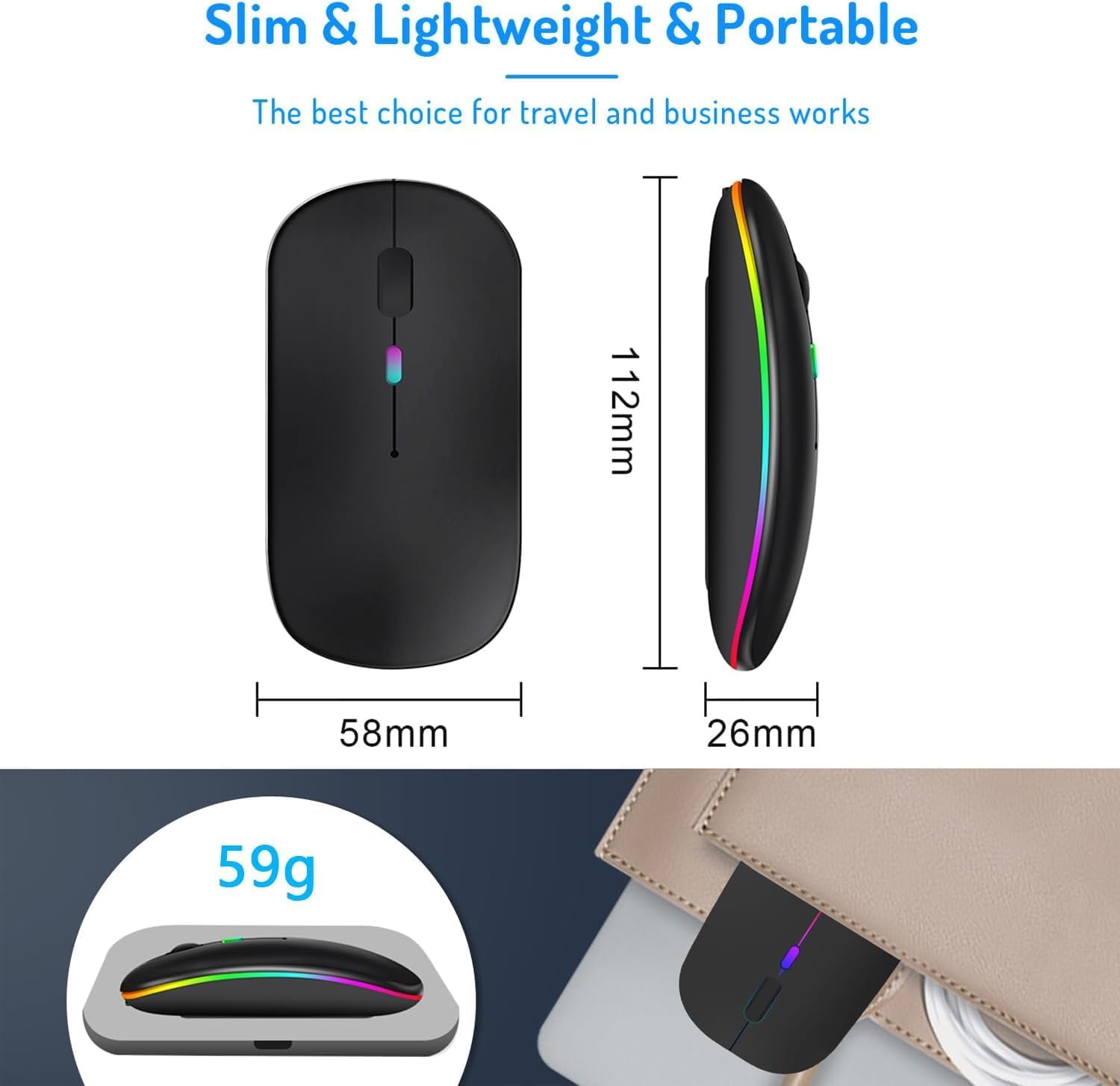 Mouse Wireless Dual Mode Ricaricabile - immagine 5