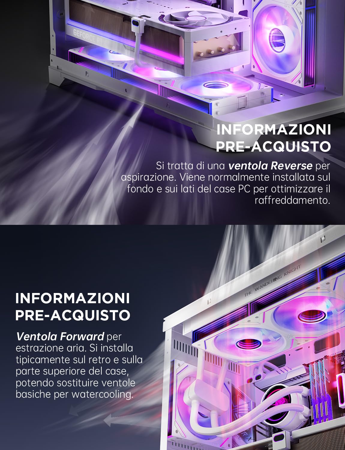 Asiahorse DAWN Pro RGB - Ventola PC 120mm ARGB 3 pezzi, Bianco - immagine 2