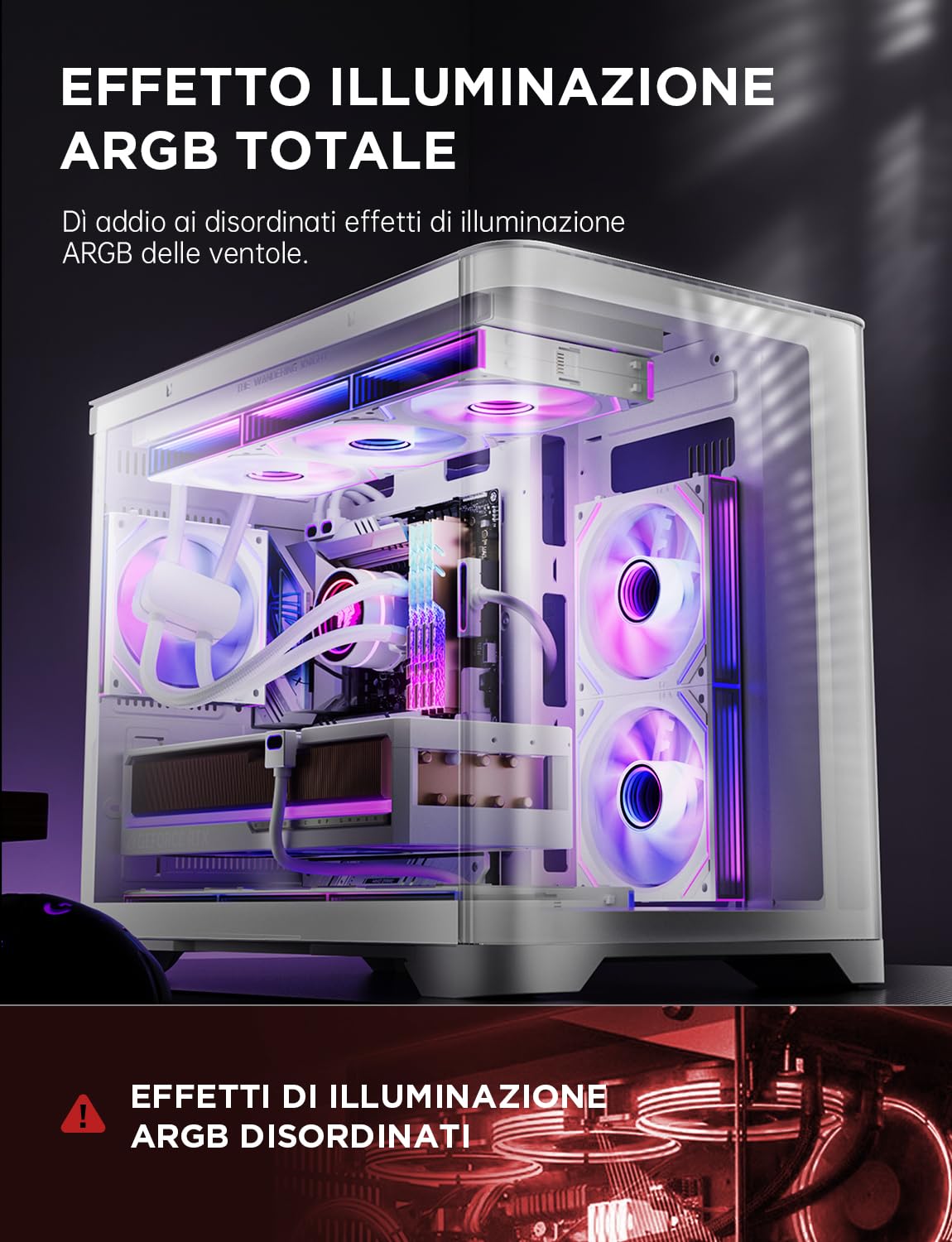 Asiahorse DAWN Pro RGB - Ventola PC 120mm ARGB 3 pezzi, Bianco - immagine 5