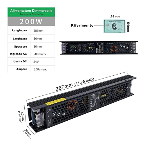 Reylax Trasformatore LED Dimmerabile 24V 200W - immagine 1