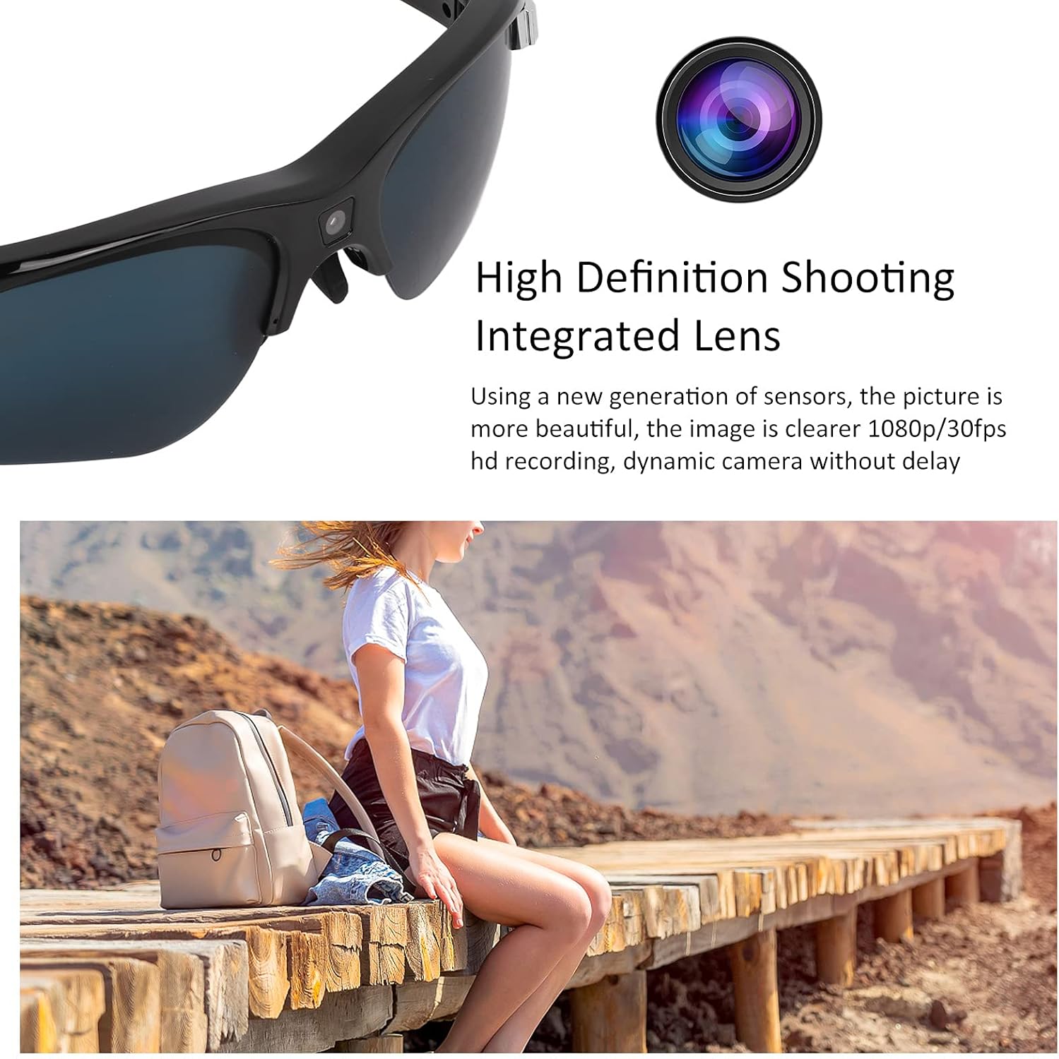 Bewinner Camera 1080P HD Video Glasses - immagine 2