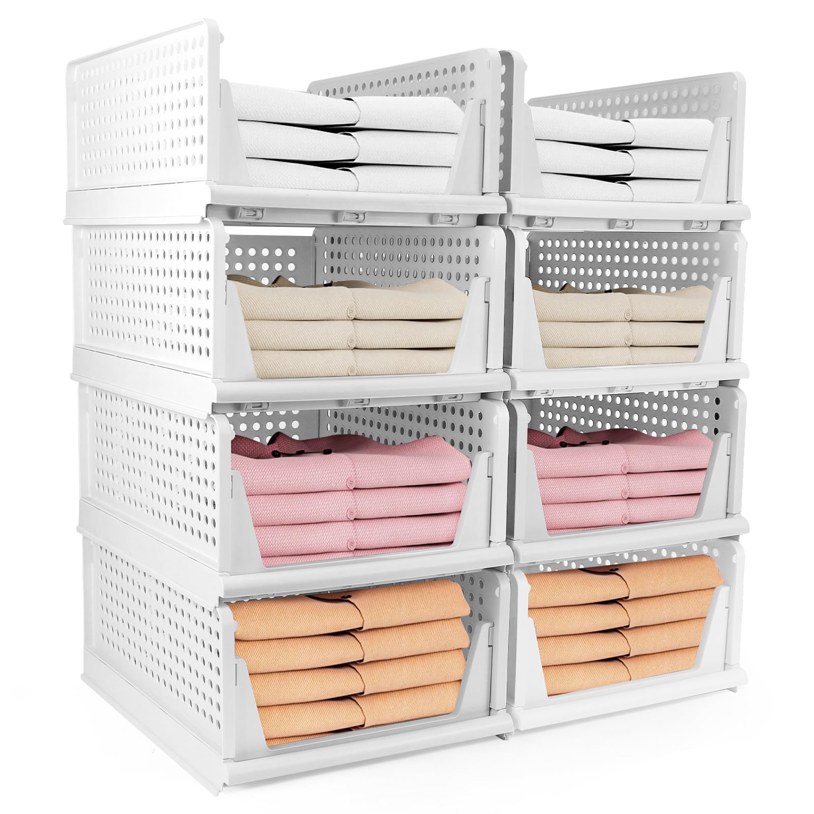 Diealles Shine Organizer Armadio Cassetti 8PCS, Bianco