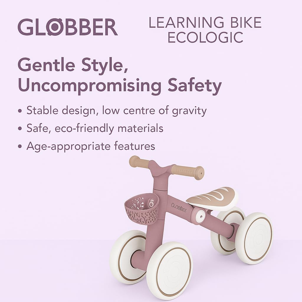 Globber - Portatore Learning Bike ECO - Rosa Berry, da 1 a 3 anni - immagine 3