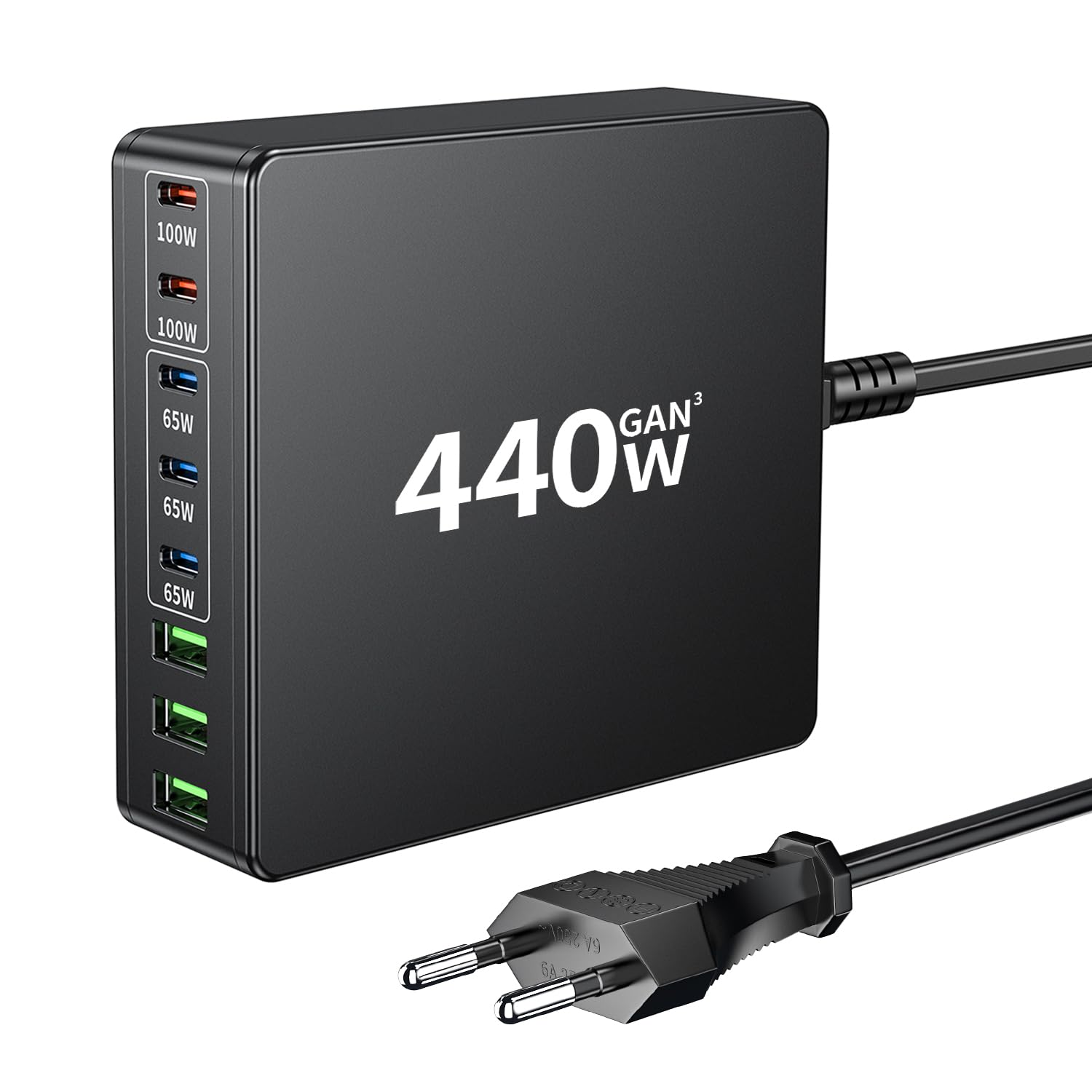 Hssns Caricatore USB-C Multiplo 440W 8 Porte Rapido