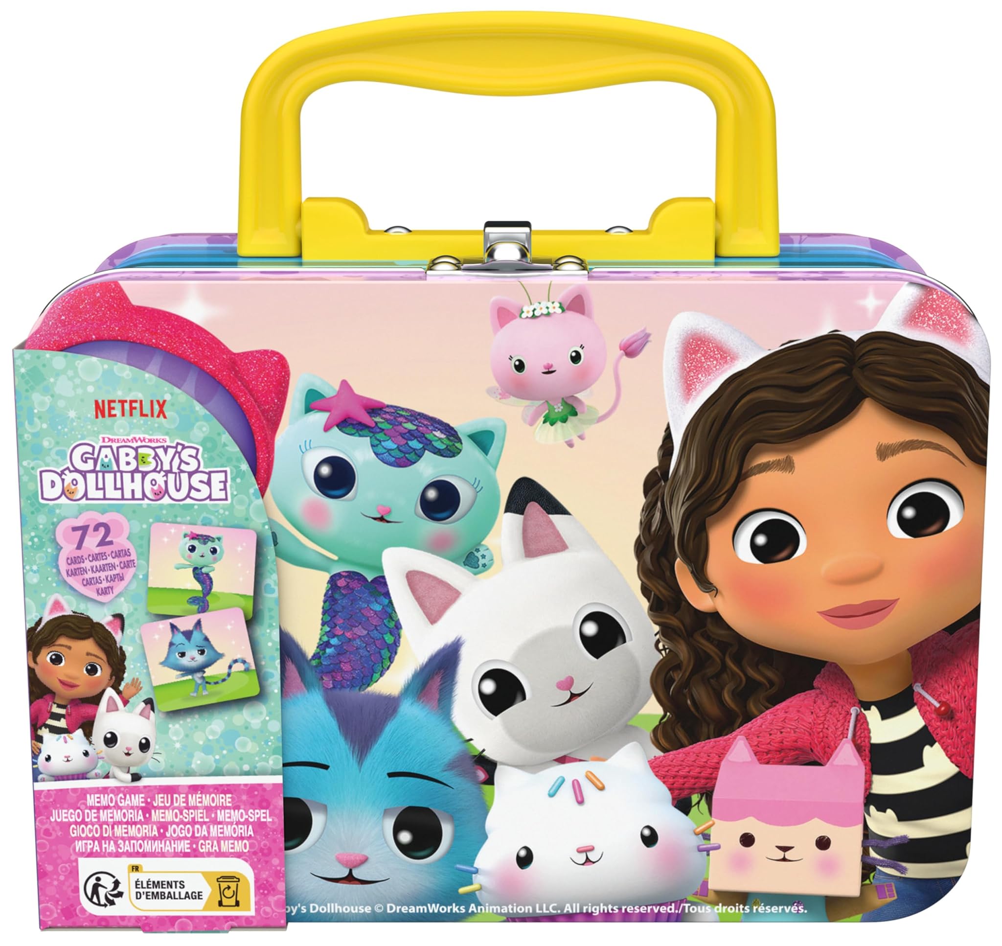 Gabby Dollhouse, memory-spel in miniblik, paren maken, bordspel eenvoudig te leren gezinsspeelgoed, voor kinderen vanaf 3 jr