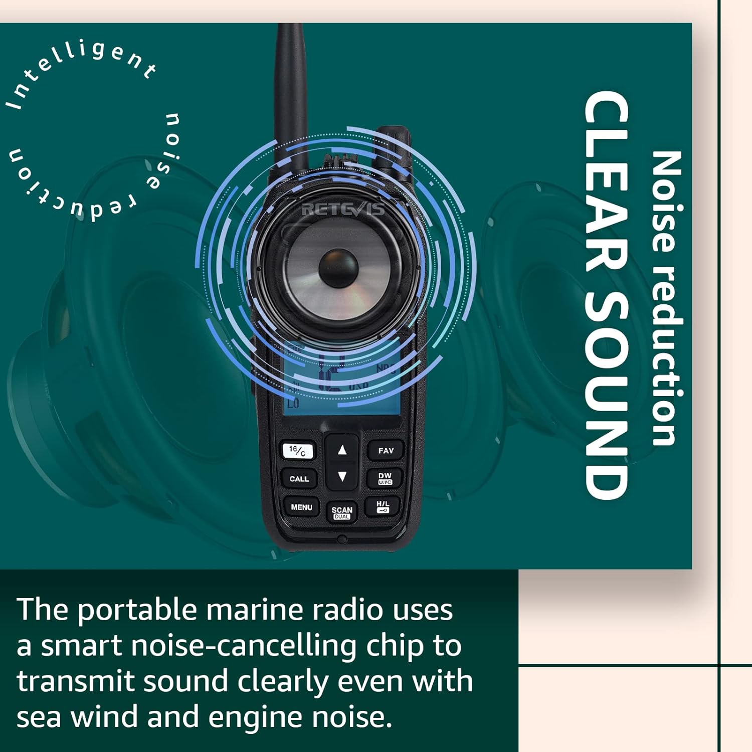 Retevis RM21 Radio Marina Palmare IP67, Nero - immagine 3