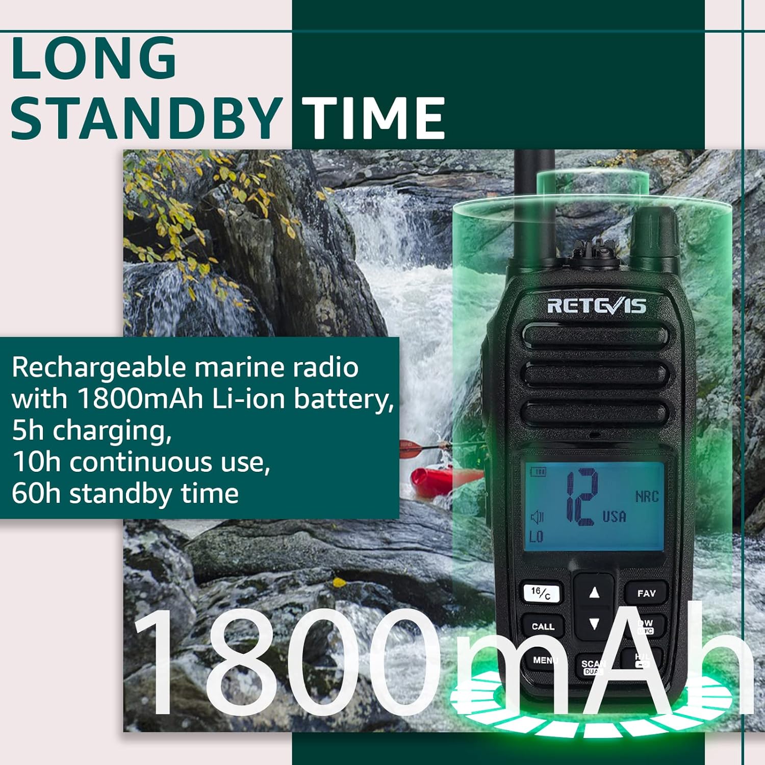 Retevis RM21 Radio Marina Palmare IP67, Nero - immagine 5