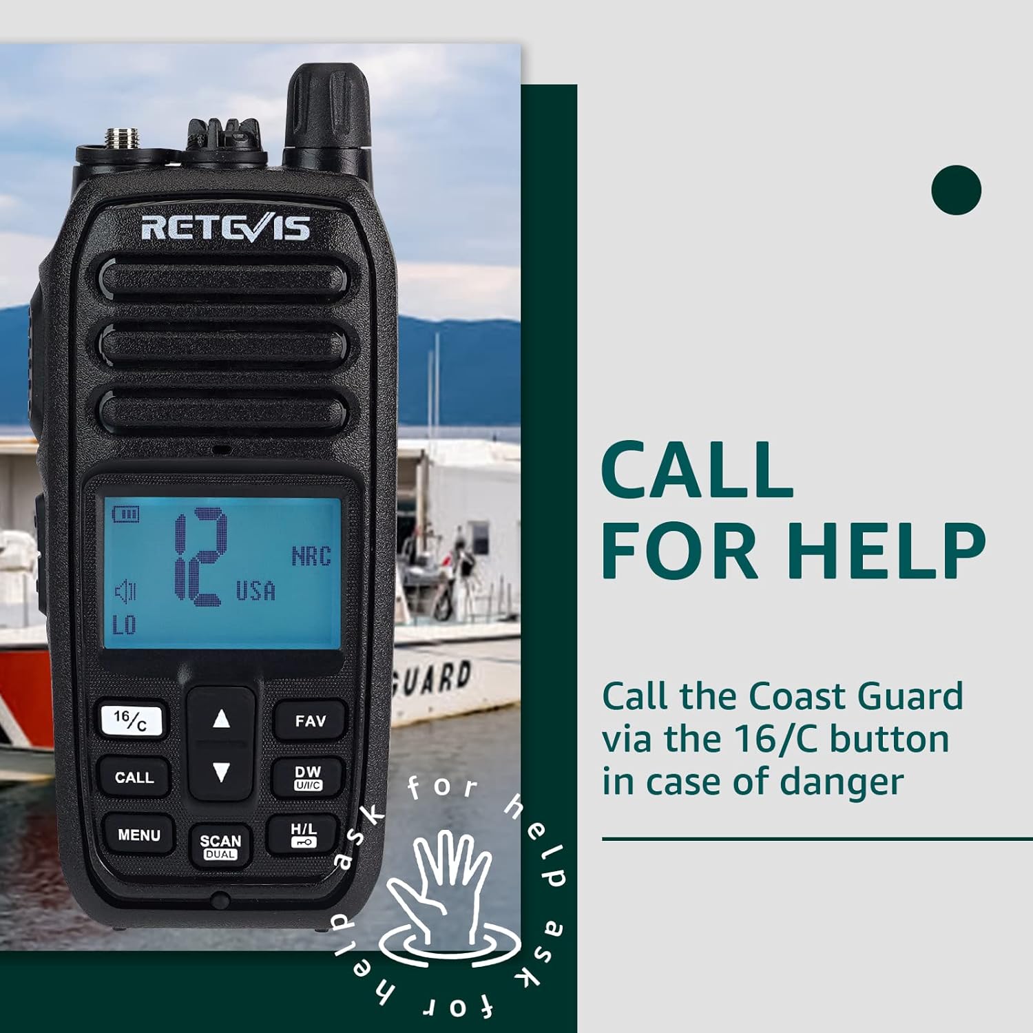 Retevis RM21 Radio Marina Palmare IP67, Nero - immagine 8
