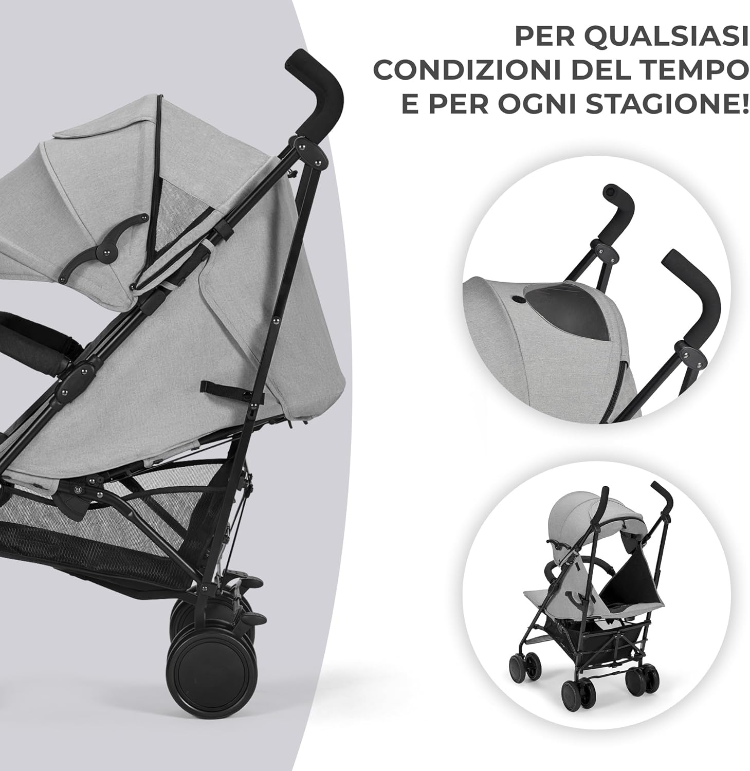Kk Kinderkraft Passeggino Leggero SIESTA, Grigio - immagine 5