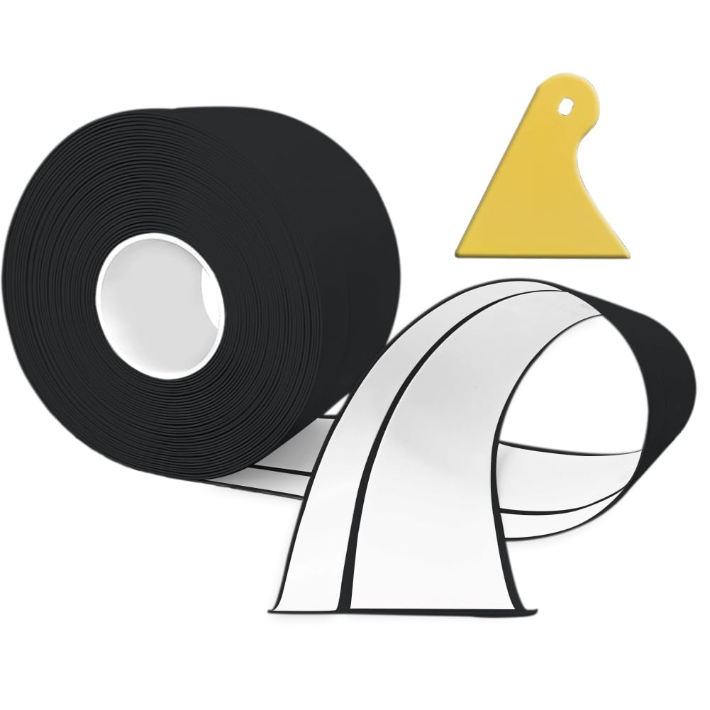 Battiscopa morbido autoadesivo, 18M battiscopa cucina in PVC 50x20mm, battiscopa autoadesivo per cucina e bagno 5x2 Nero
