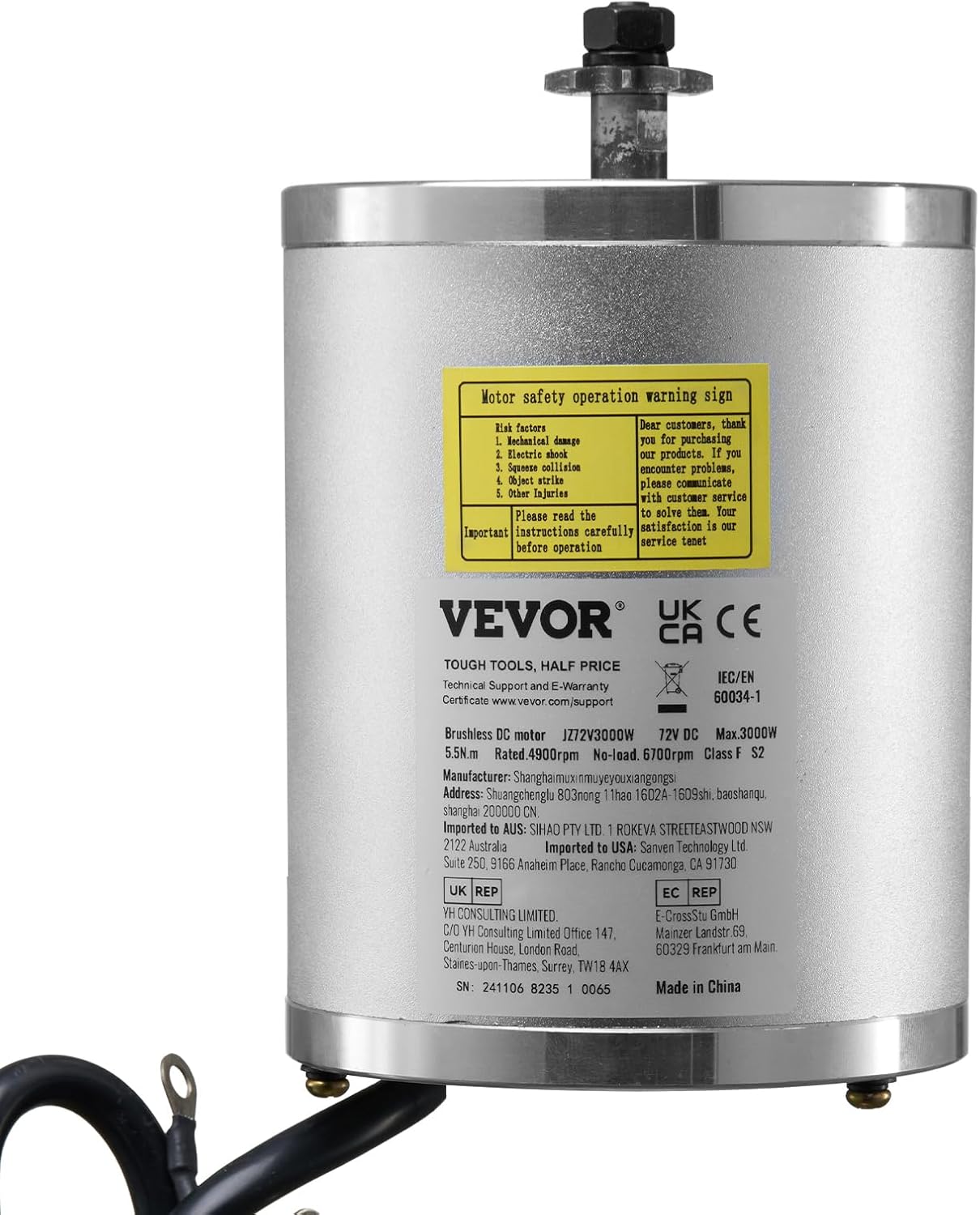 Vevor Kit Motore Elettrico Brushless DC 3000W 72V - immagine 10