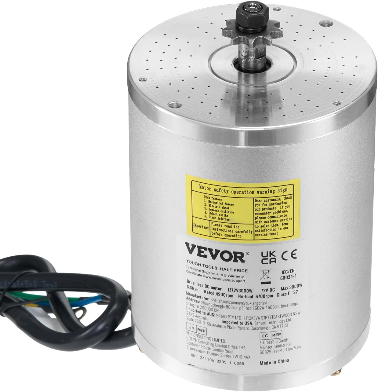 Vevor Kit Motore Elettrico Brushless DC 3000W 72V - immagine 9