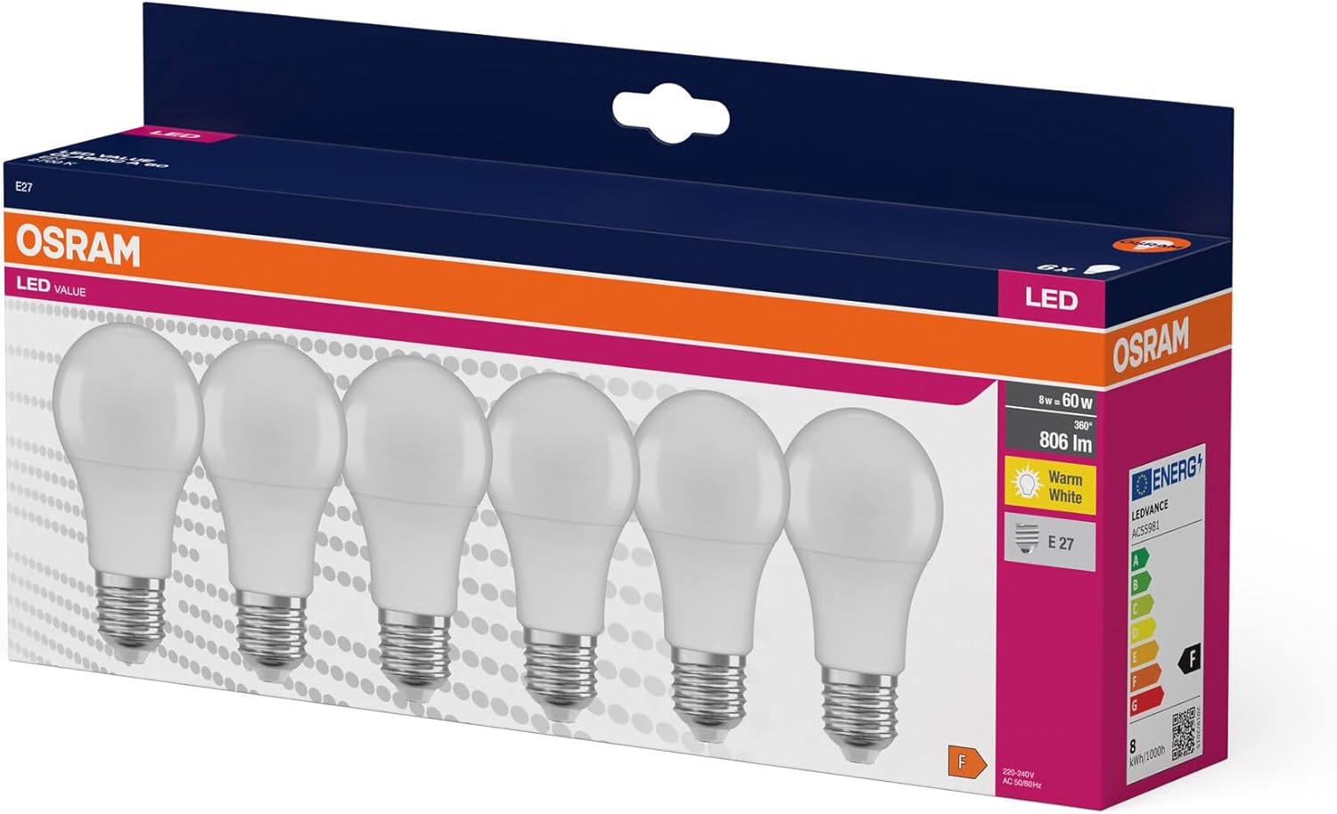 Osram LED Star VALUE A60 - 60 Lampadine E27 8W - immagine 4