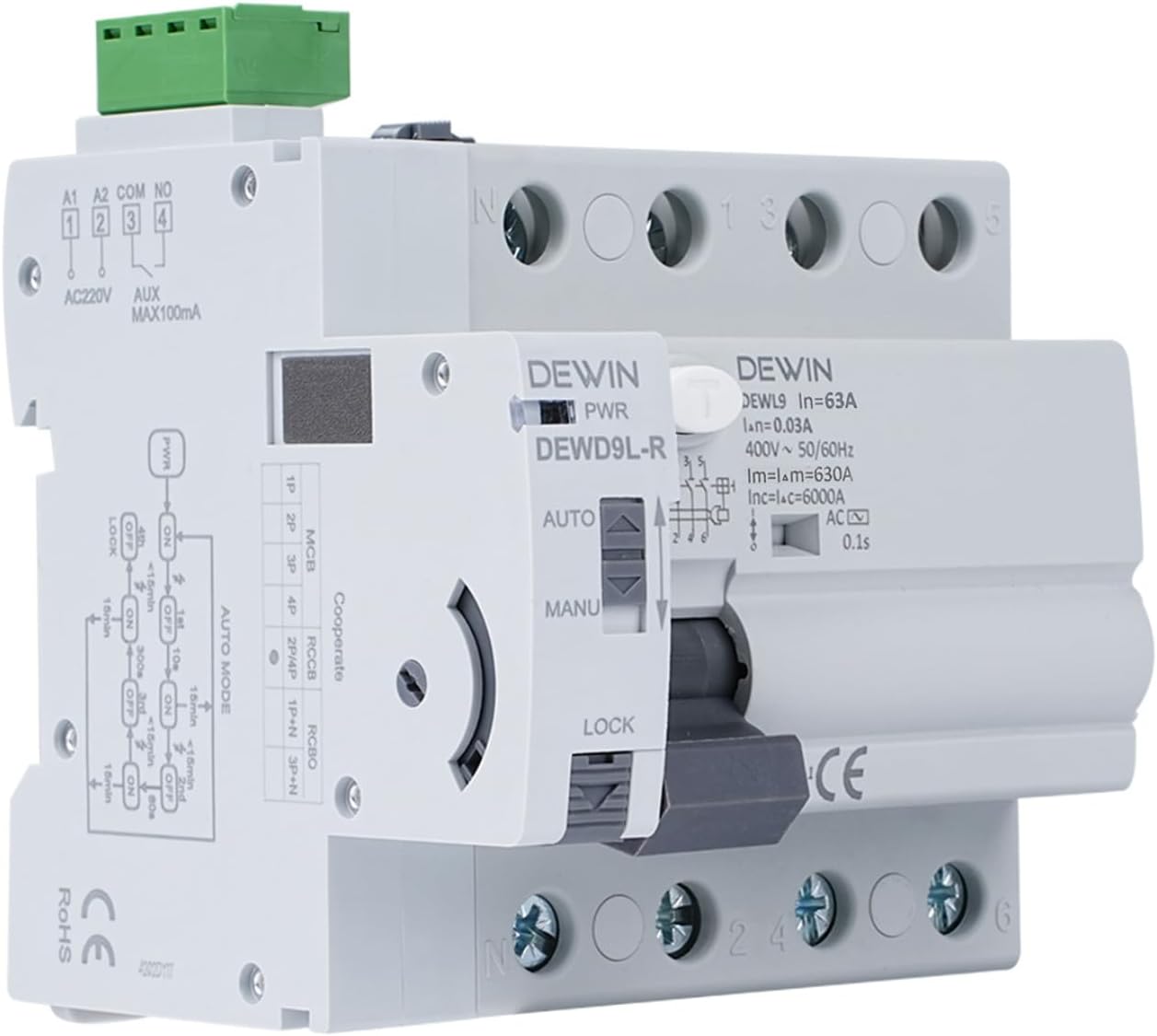 Dewin Interruttore Differenziale Riarmo Automatico 63A - immagine 1