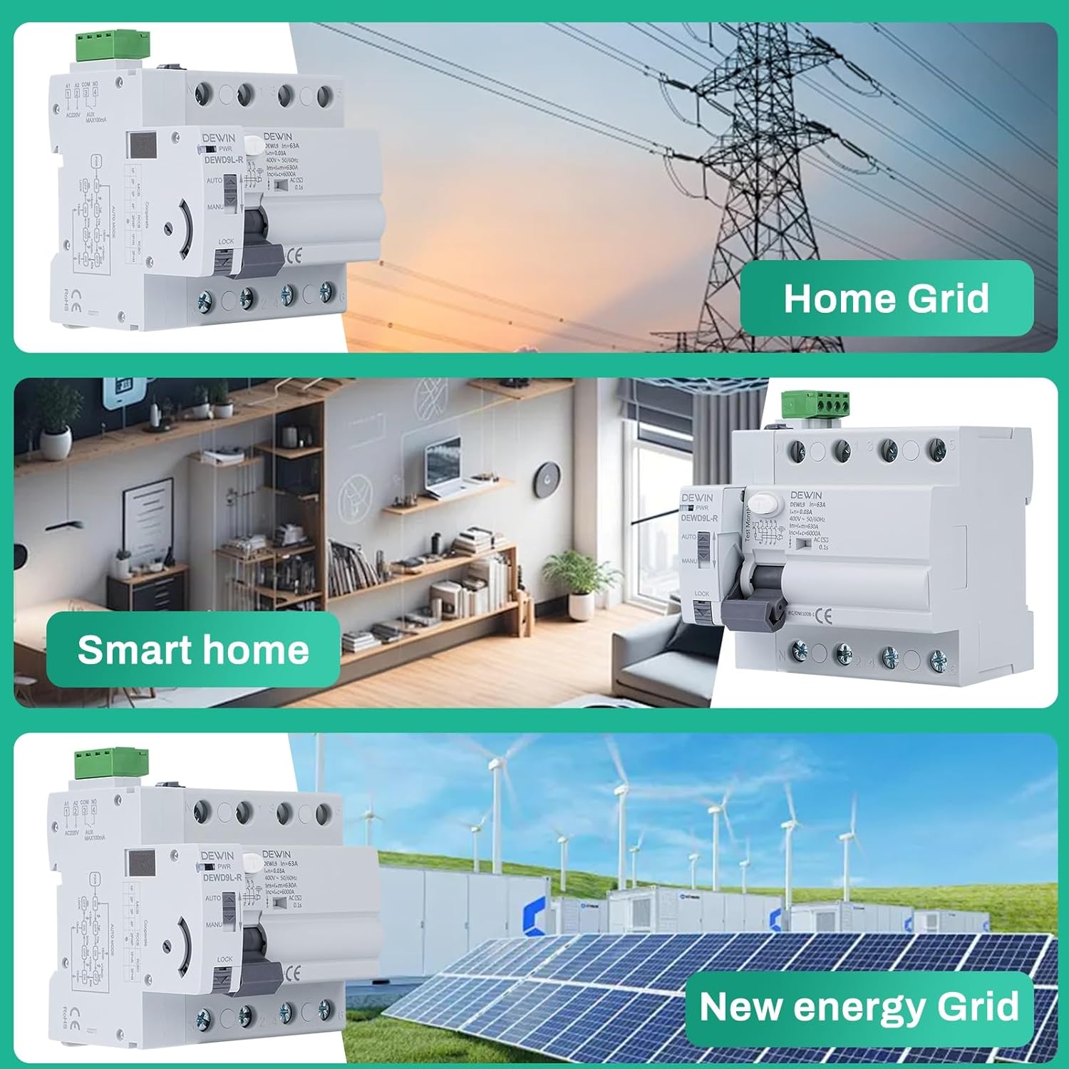 Dewin Interruttore Differenziale Riarmo Automatico 63A - immagine 6