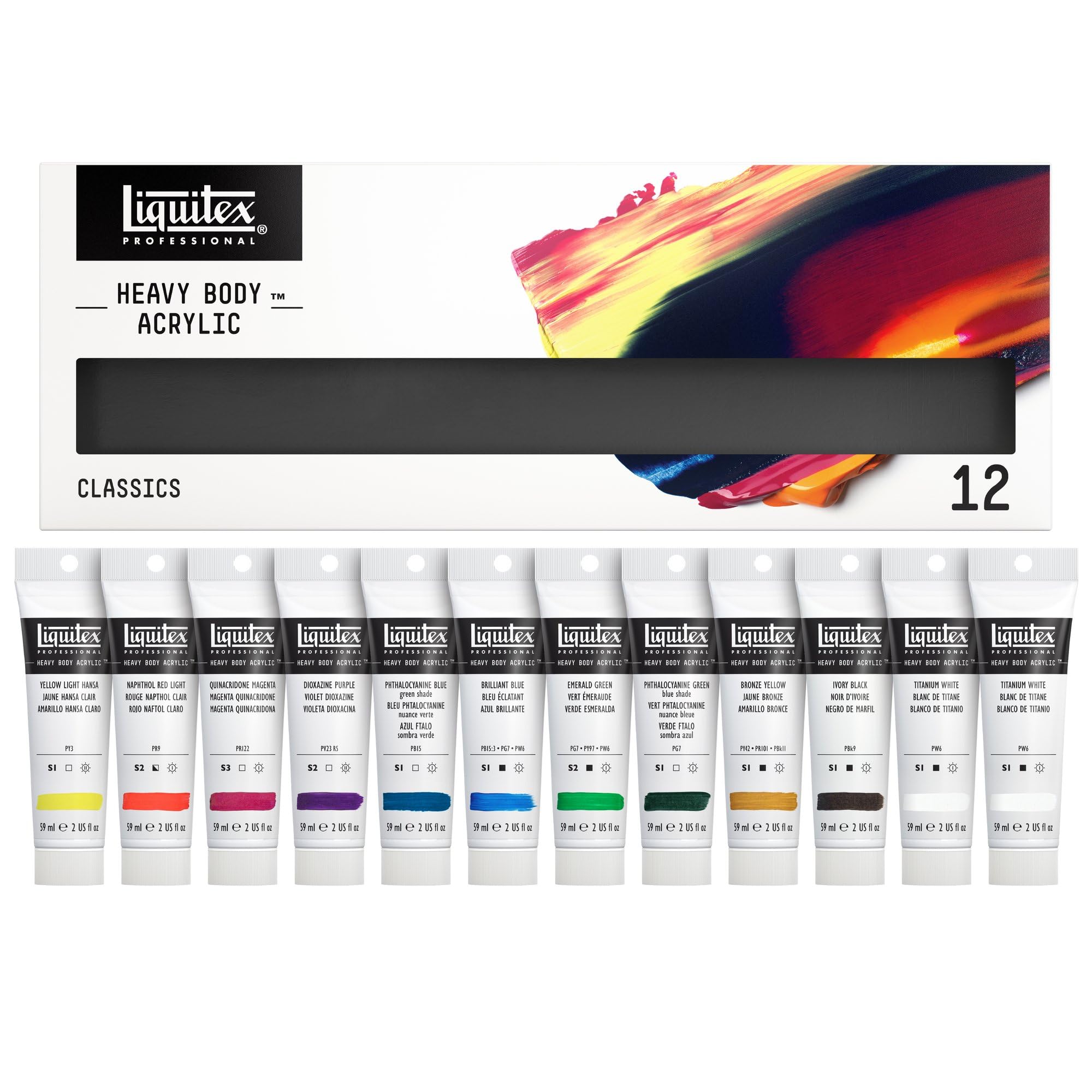 Liquitex Heavy Body - 12 Tubi Da 59 ml
