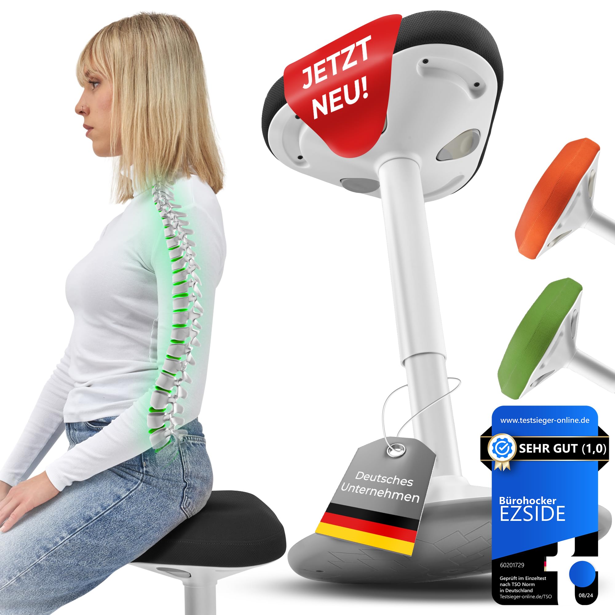 Ezside SMART-Sitting: Sgabello da Ufficio Ergonomico, Blu