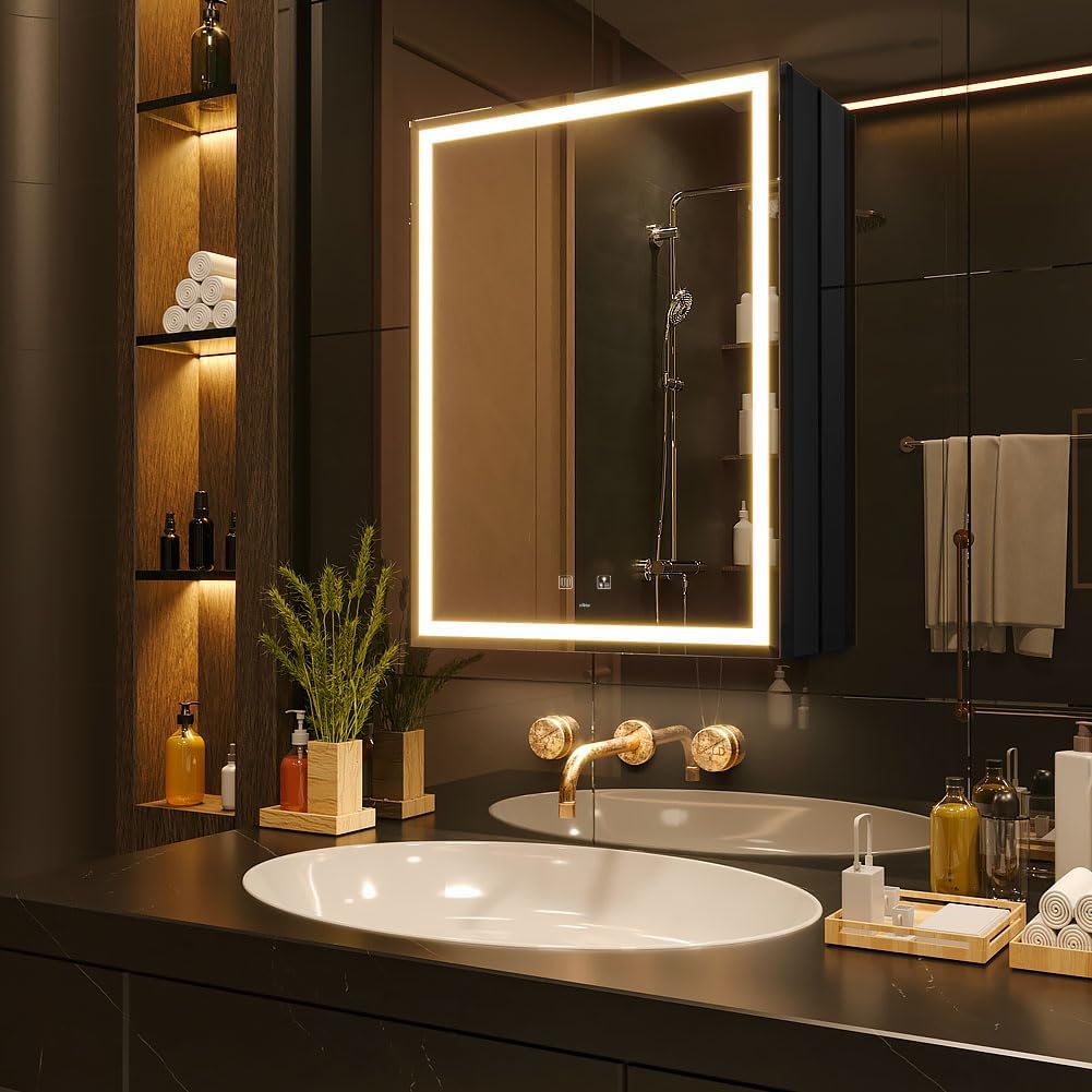Kww LED Mobile Bagno con Specchio e Luci Dimmabili